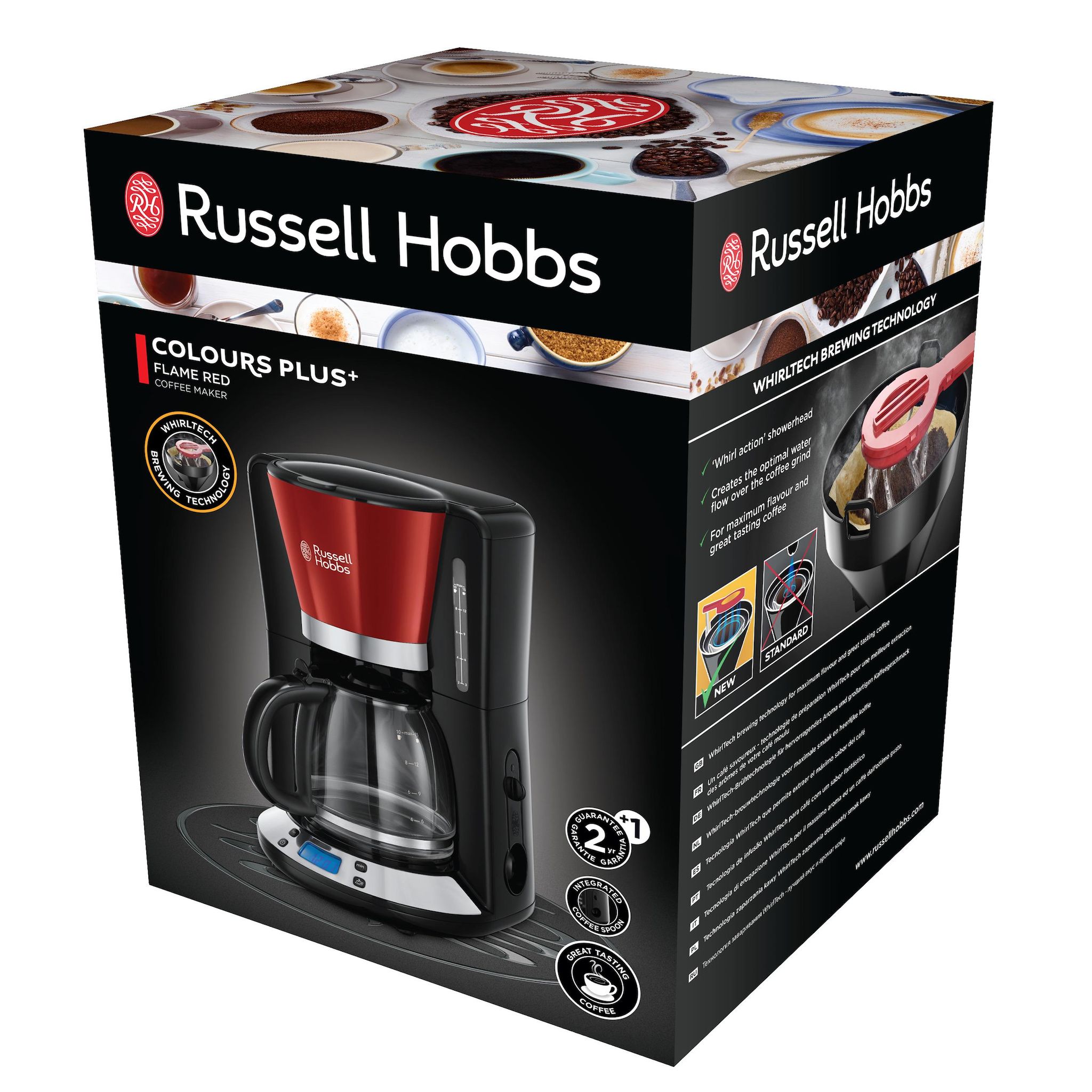 Voir la diapositive 2 : RUSSELL HOBBS Cafetière à filtre 24031-56 - Rouge - colors plus