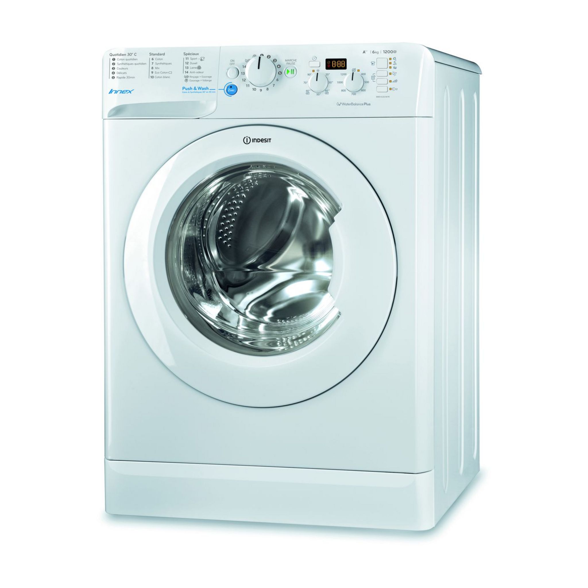 Voir la diapositive 1 : INDESIT Lave linge hublot BWD61252WFR, 6 kg, 1200 T/min