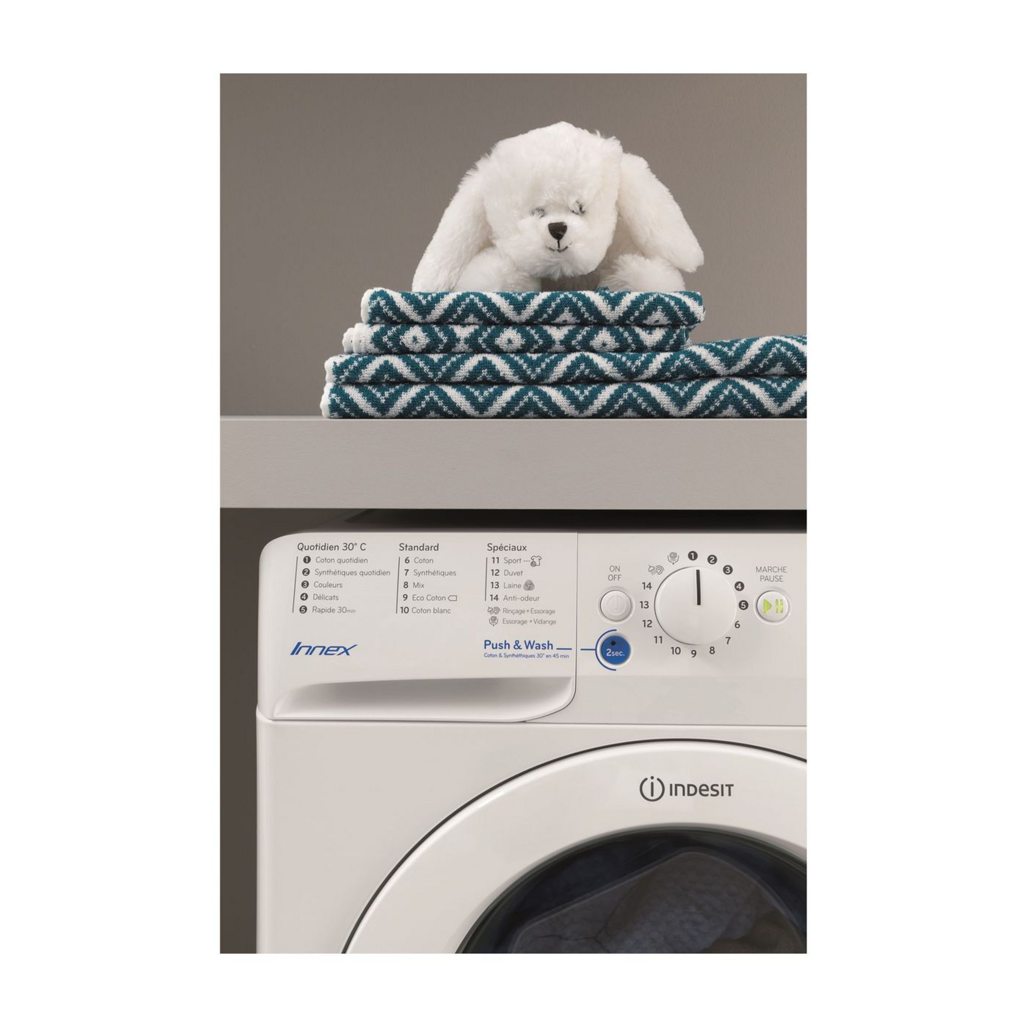 Voir la diapositive 2 : INDESIT Lave linge hublot BWD61252WFR, 6 kg, 1200 T/min