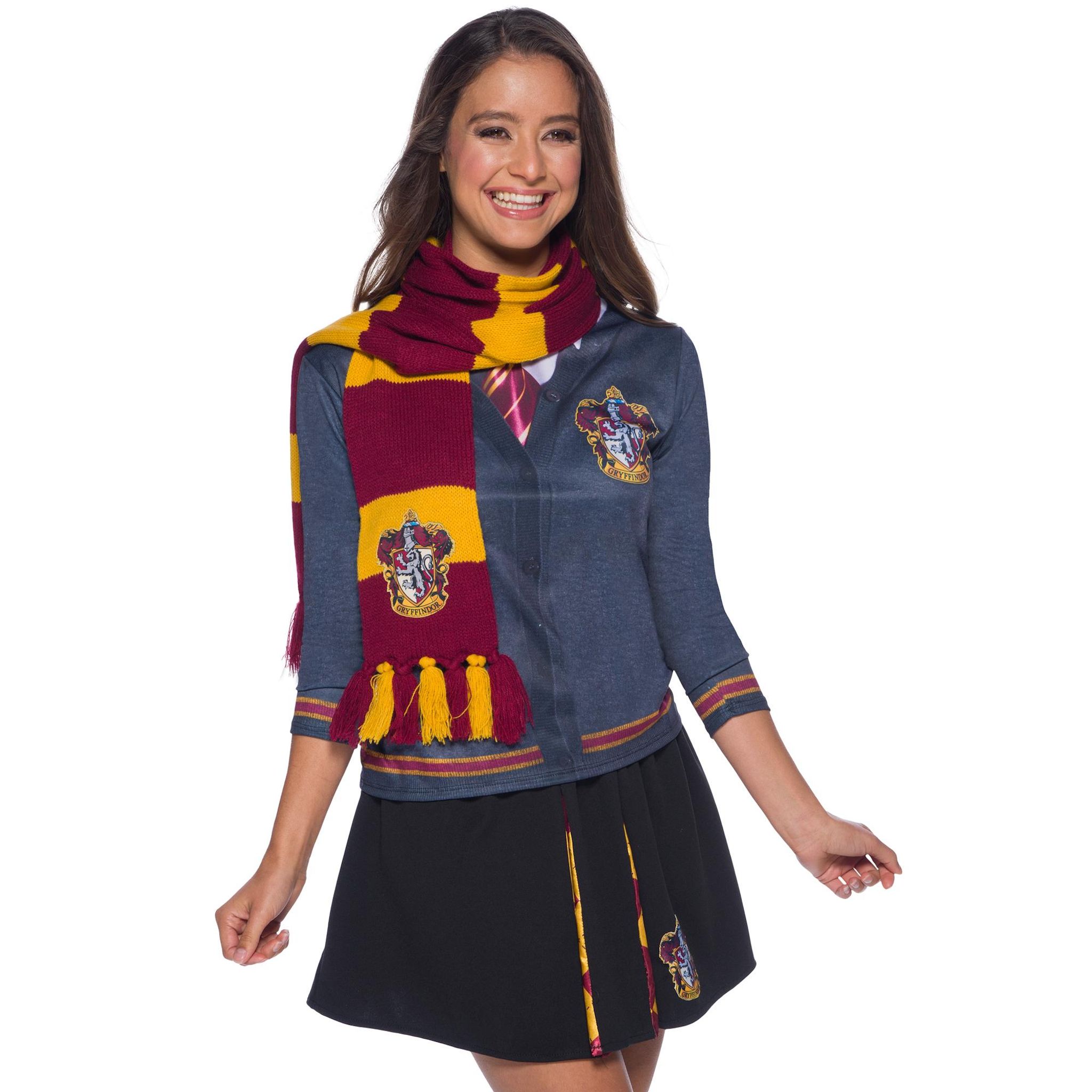 RUBIES Echarpe Gryffon d'Or bordeau et jaune+Écusson Harry Potter