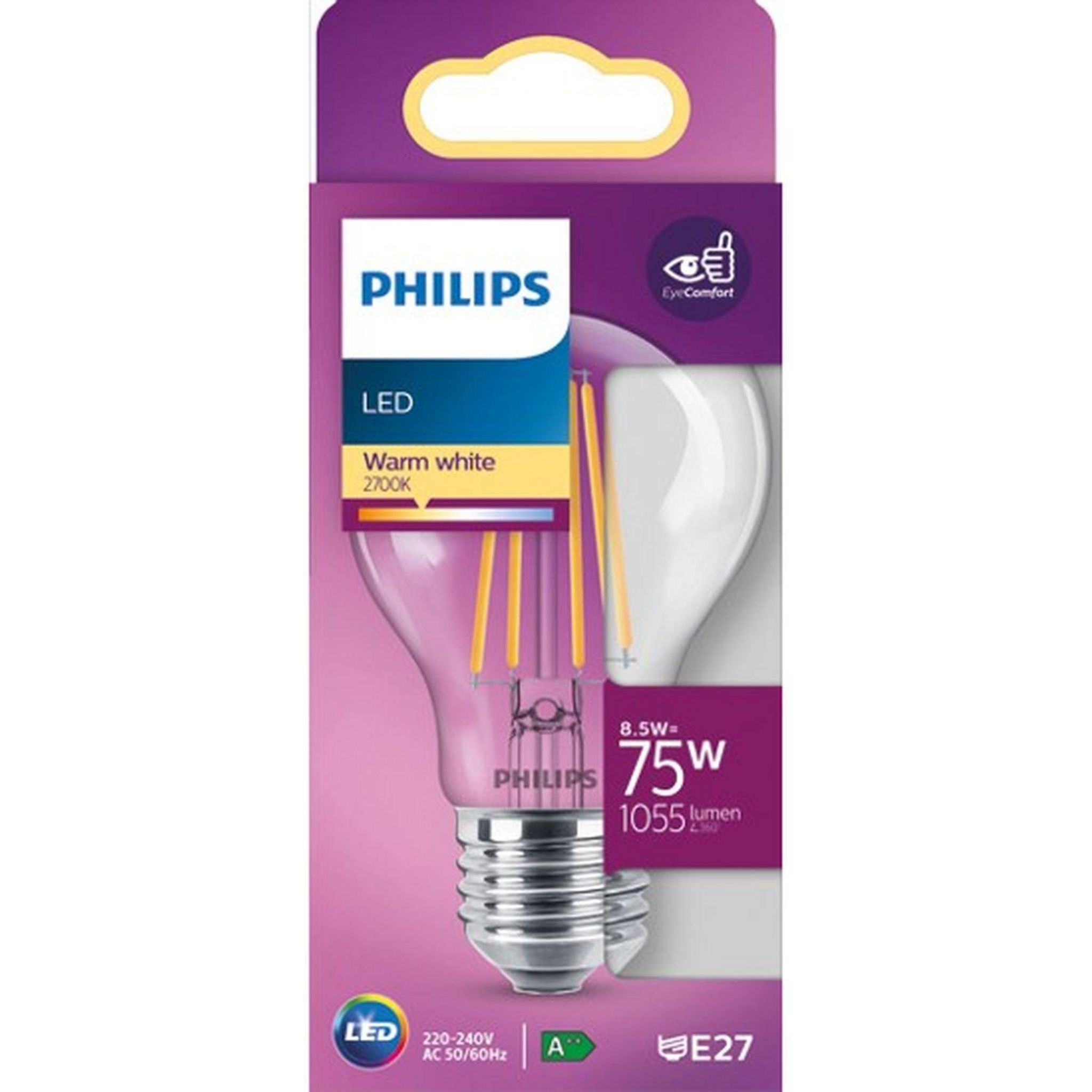Voir la diapositive 2 : PHILIPS AMPOULE LED 75W E27 CHAUD STD