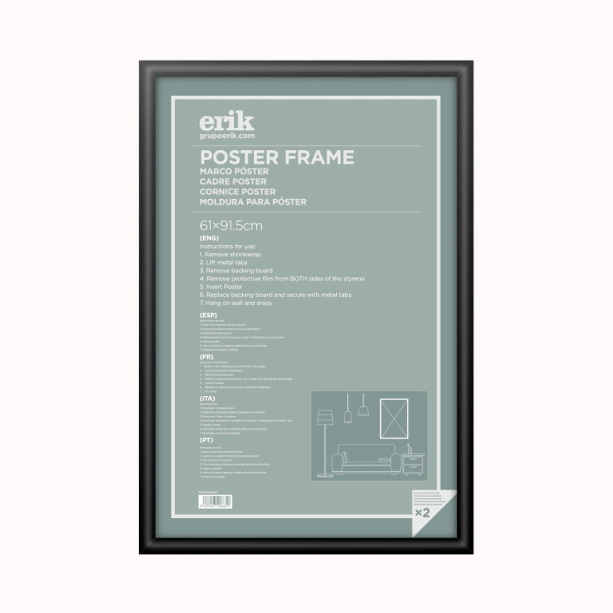 GRUPO ERIK Cadre poster noir 61x91.5cm