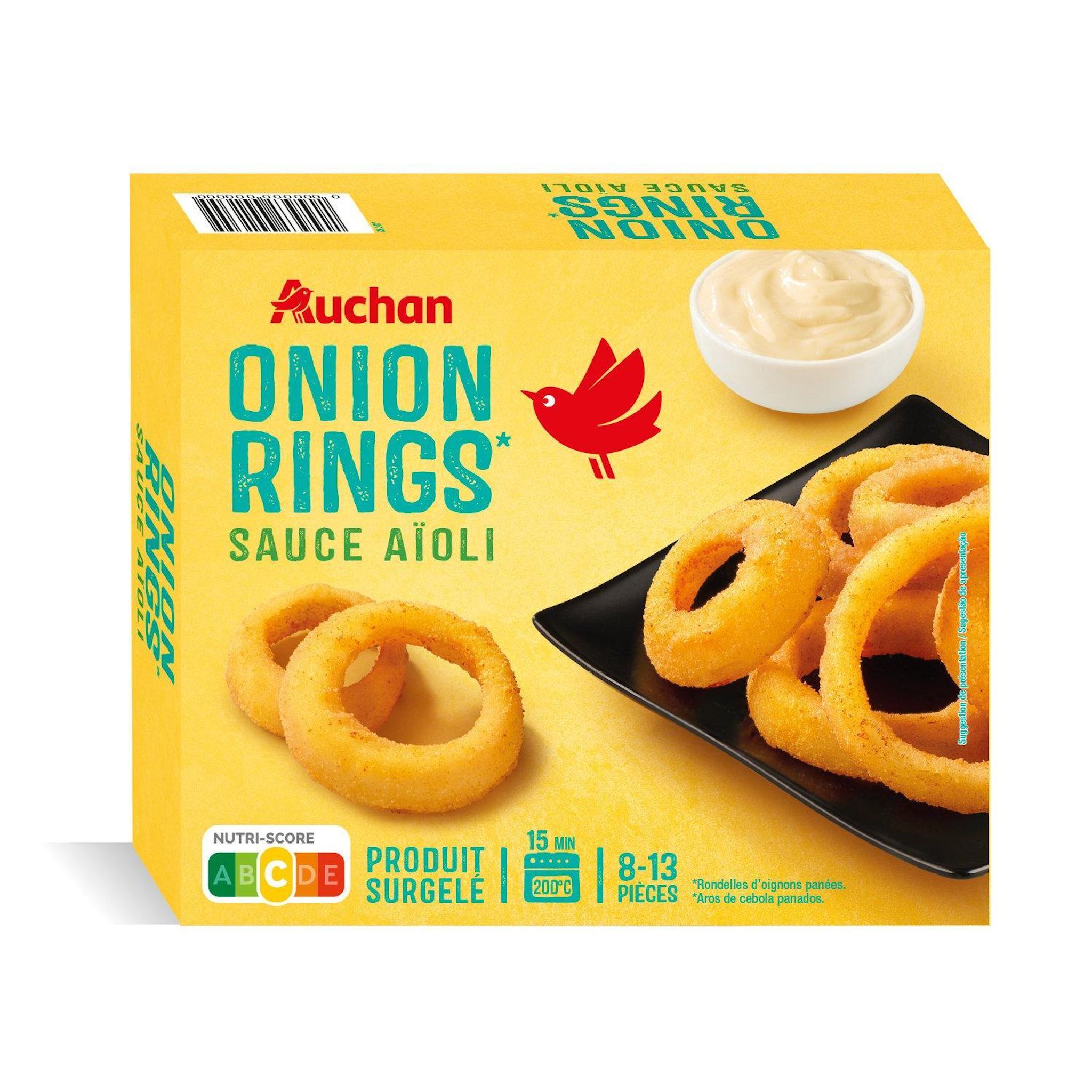 Voir la diapositive 2 : AUCHAN Onion rings sauce aioli 250g