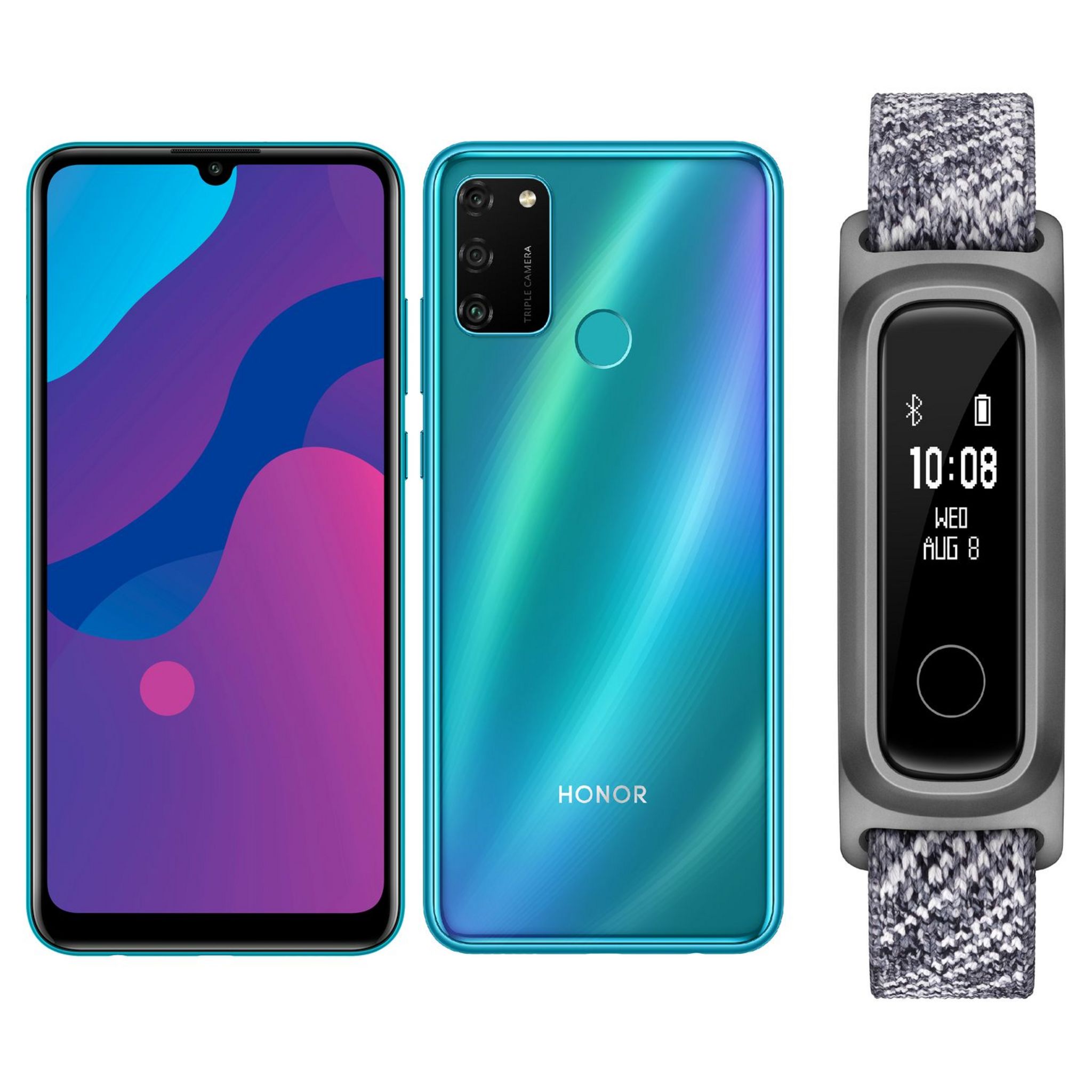Voir la diapositive 1 : HONOR Smartphone 9A Bleu 64 Go 4G Double NanoSIM + Bracelet Band 5 Sport