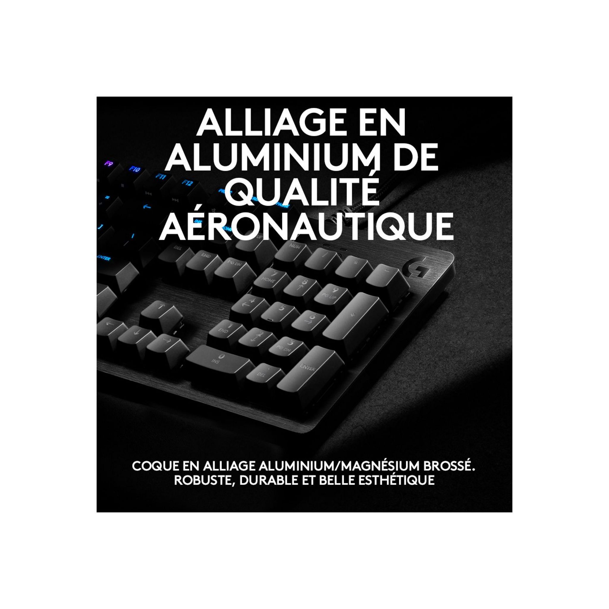 Voir la diapositive 9 : LOGITECH CLAVIER GAMING G512 CARBON LIGHTSYNC RVB avec switchs GX Brown et relais USB mécanique