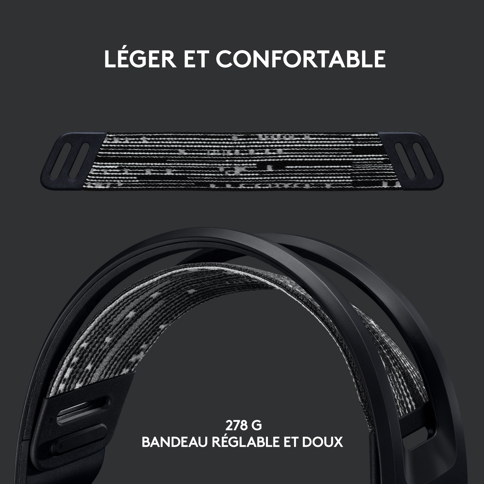 Voir la diapositive 2 : LOGITECH Casque Gaming Sans Fil G733 LIGHTSPEED RVB Noir