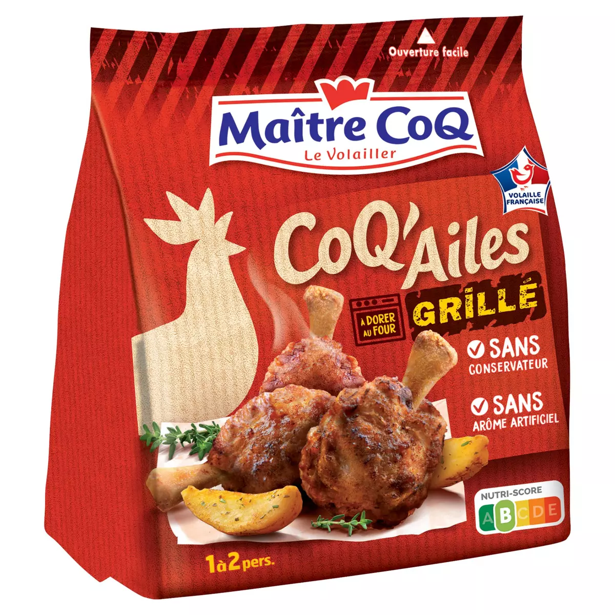 MAITRE COQ Coq'Ailes Manchons de poulet farinés et marinés cuits 1 à 2 portions 250g