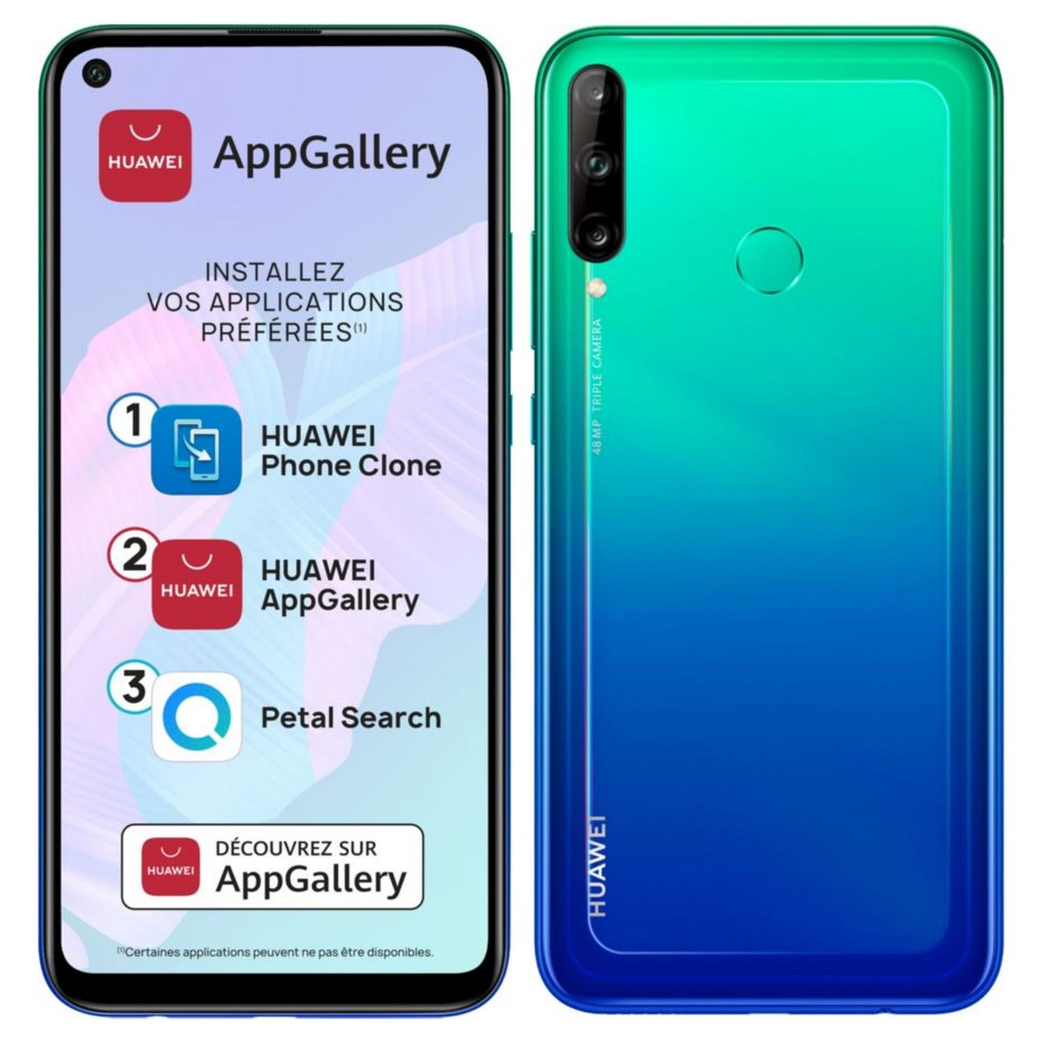 Voir la diapositive 1 : HUAWEI Smartphone P40 lite E 64 Go 6.39 pouces Bleu 4G Double NanoSim