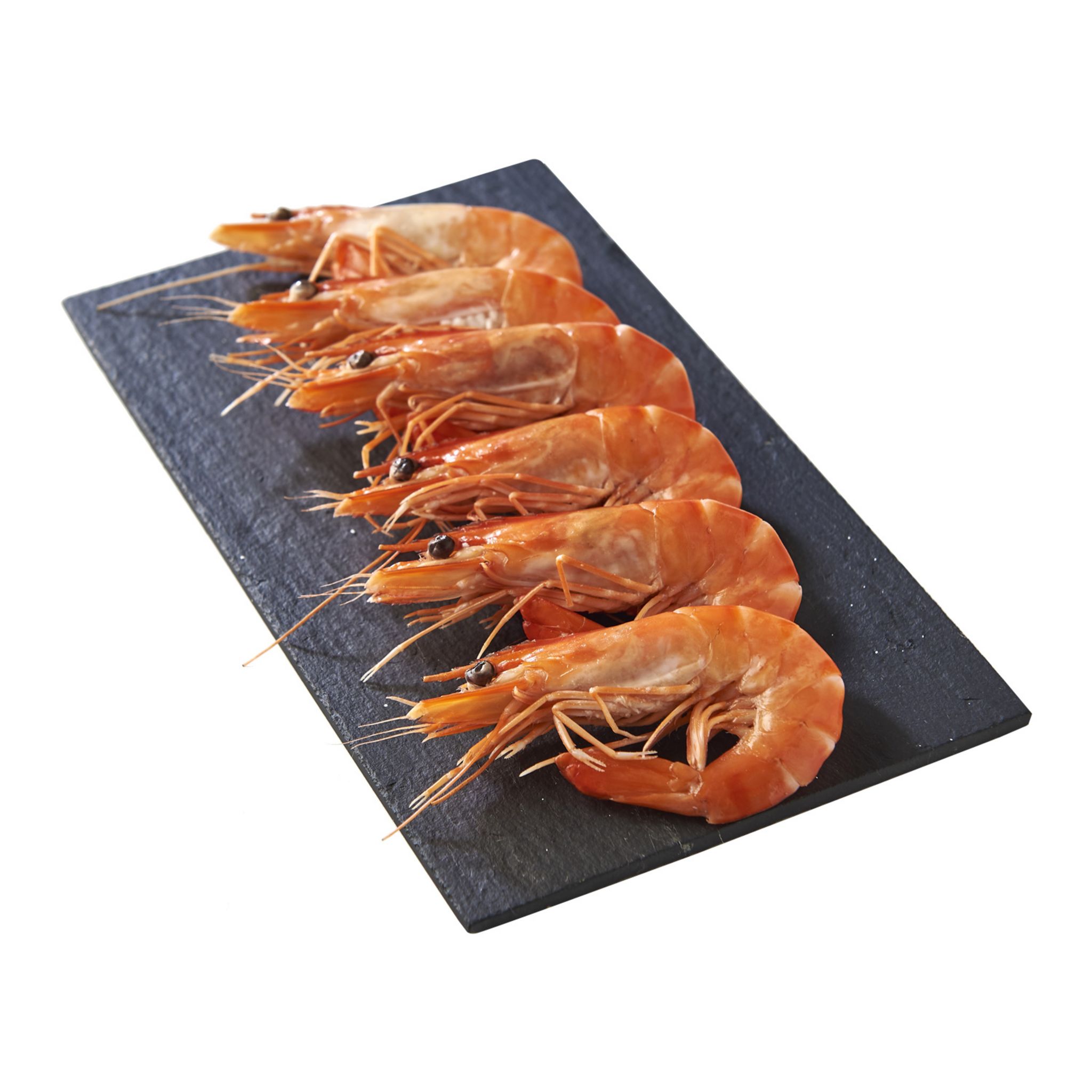 LA MARÉE DU JOUR Crevette entière cuite réfrigérée monodon filière Auchan calibre de 4 a 6 4/6 pièces Pièce au 100 g