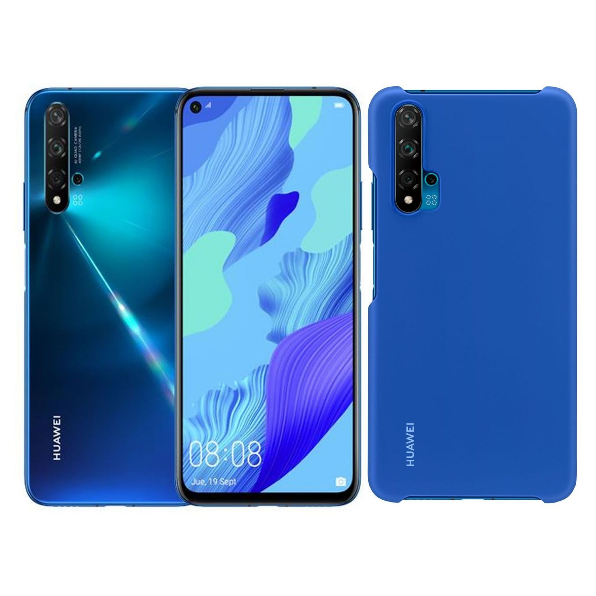 Voir la diapositive 1 : HUAWEI Smartphone Nova 5T 128 Go 6.26 pouces Bleu 4G+ - Livré avec coque bleue