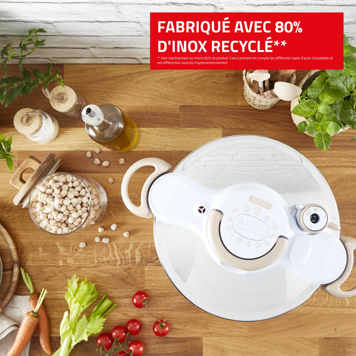 Voir la diapositive 4 : SEB Autocuiseur 7.5 L Clipso Minut Eco Respect tous feux dont induction