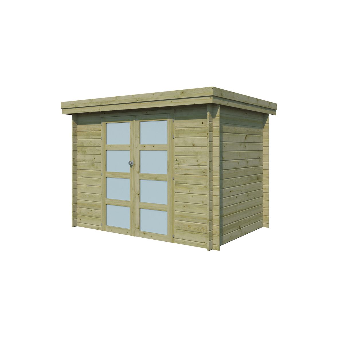 GARDENAS Abri de jardin bois - traité autoclave - Toit plat - 4,83m² - APETINA