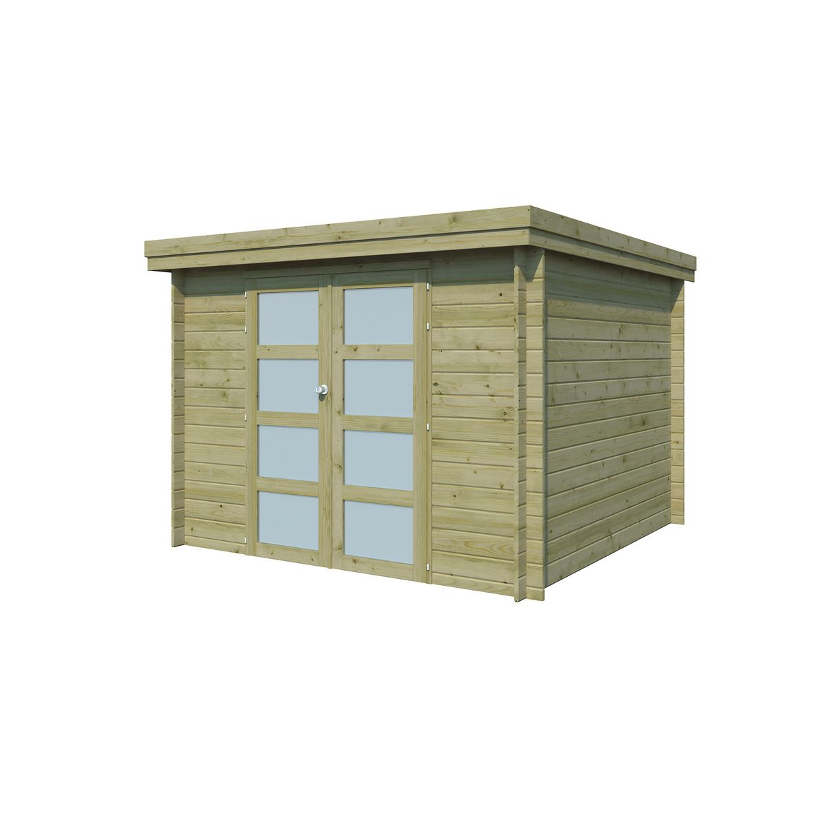 GARDENAS Abri de jardin bois - traité autoclave - Toit plat - 7,26m² - APETINA