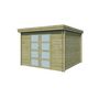 Voir la diapositive 2 : GARDENAS Abri de jardin bois - traité autoclave - Toit plat - 7,26m² - APETINA
