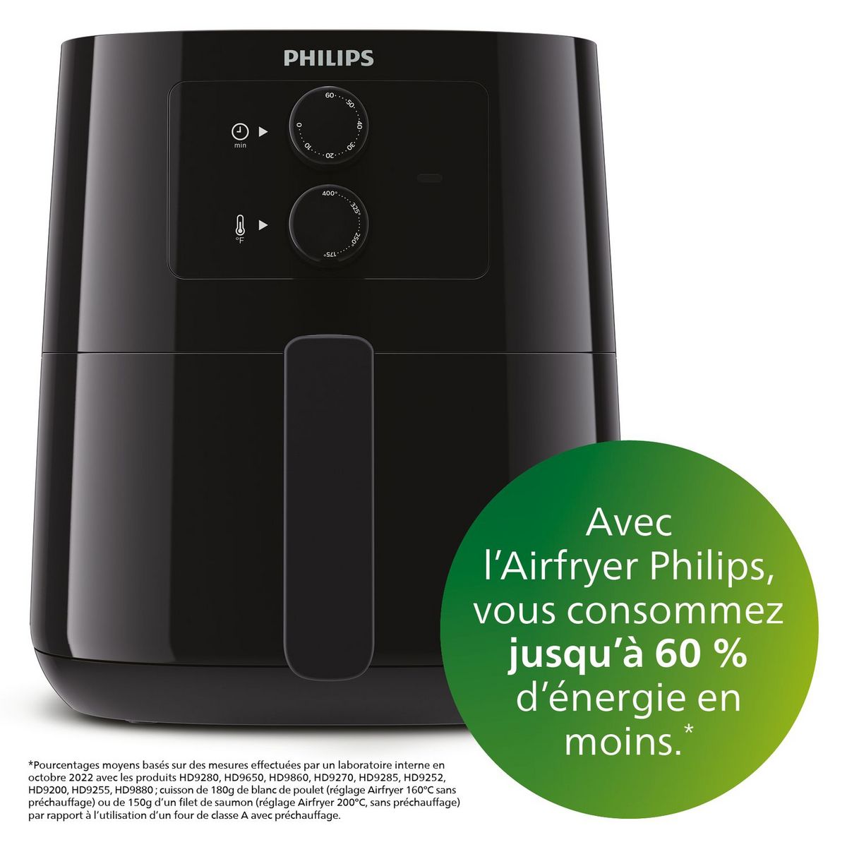 PHILIPS Friteuse électrique Airfryer sans huile à air chaud HD9200/90 - Noir