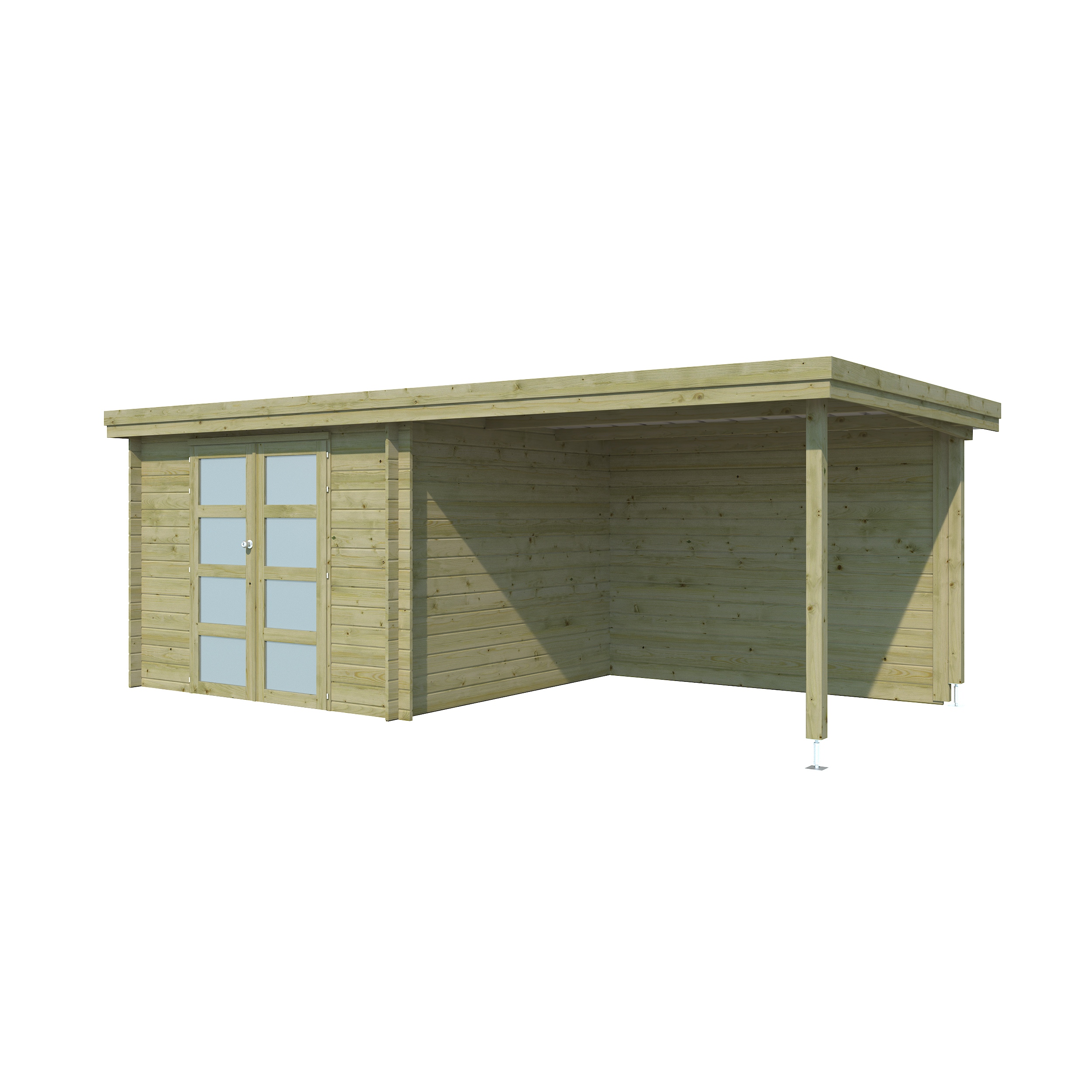 Voir la diapositive 2 : GARDENAS Abri de jardin bois - traité autoclave - 15,44m² - APETINA