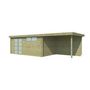 Voir la diapositive 2 : GARDENAS Abri de jardin bois - traité autoclave - Toit plat - 21m² - APETINA