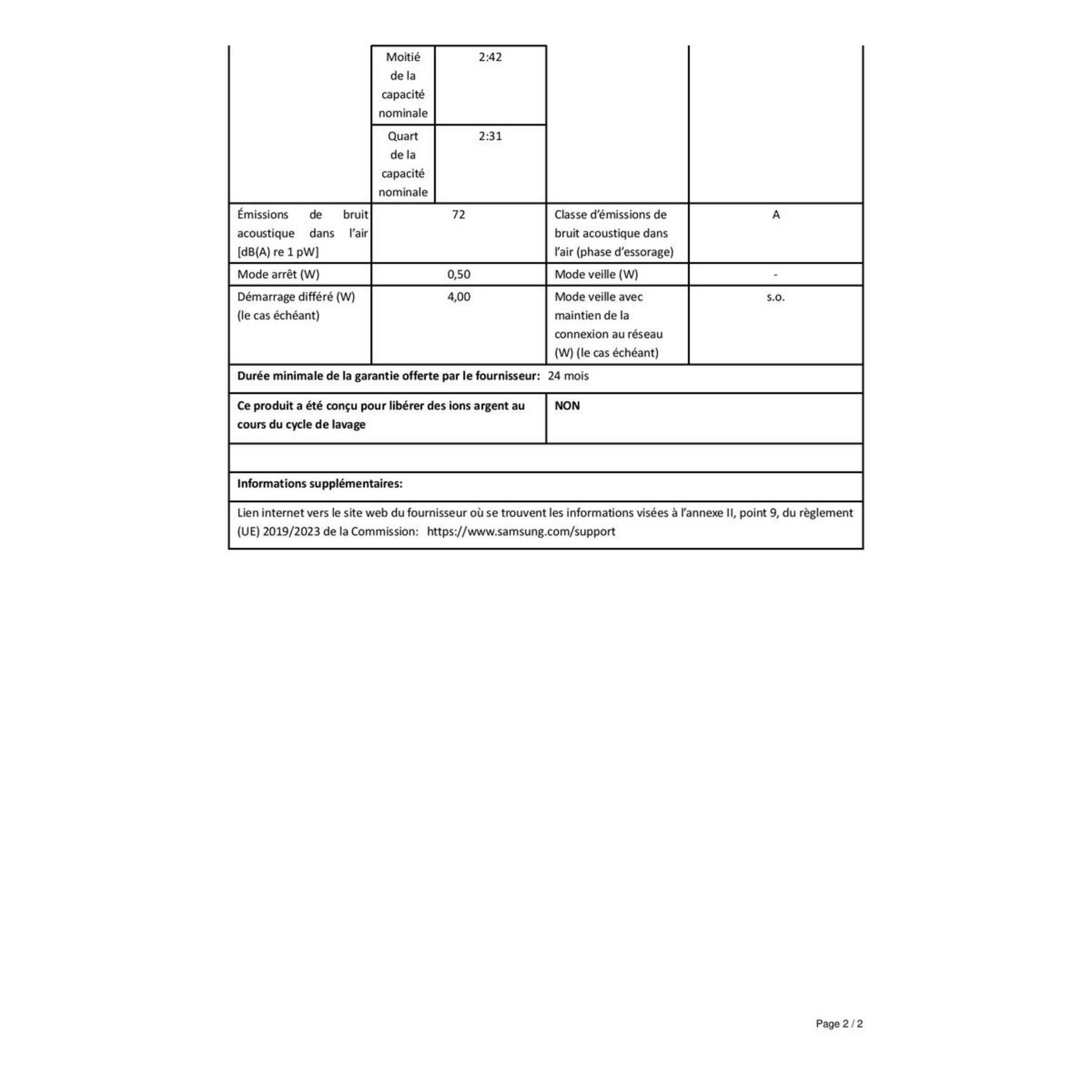 Voir la diapositive 12 : SAMSUNG Lave linge hublot WW70TA046AX, 7 kg, 1400 T/min