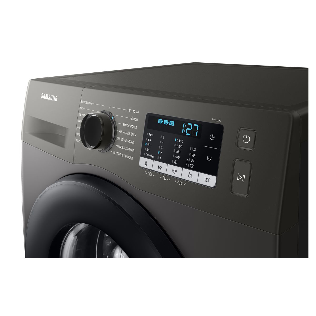 Voir la diapositive 7 : SAMSUNG Lave linge hublot WW70TA046AX, 7 kg, 1400 T/min