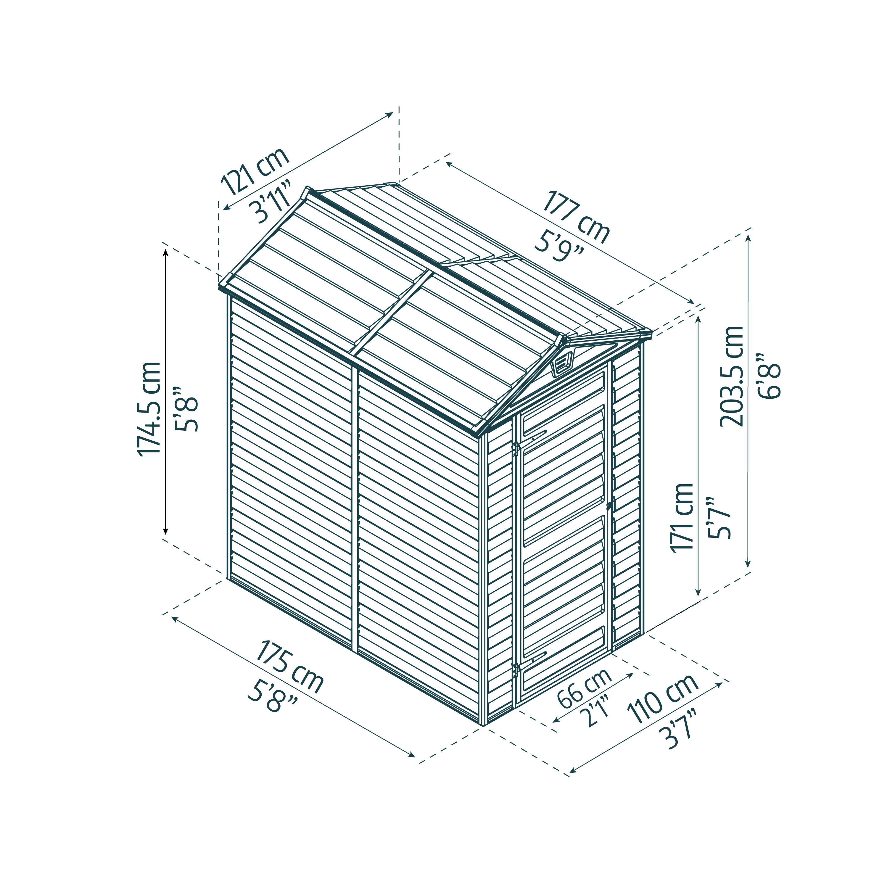 Voir la diapositive 6 : CANOPIA BY PALRAM Abri de jardin polycarbonate - Avec plancher - 1,9m² - SKYLIGHT