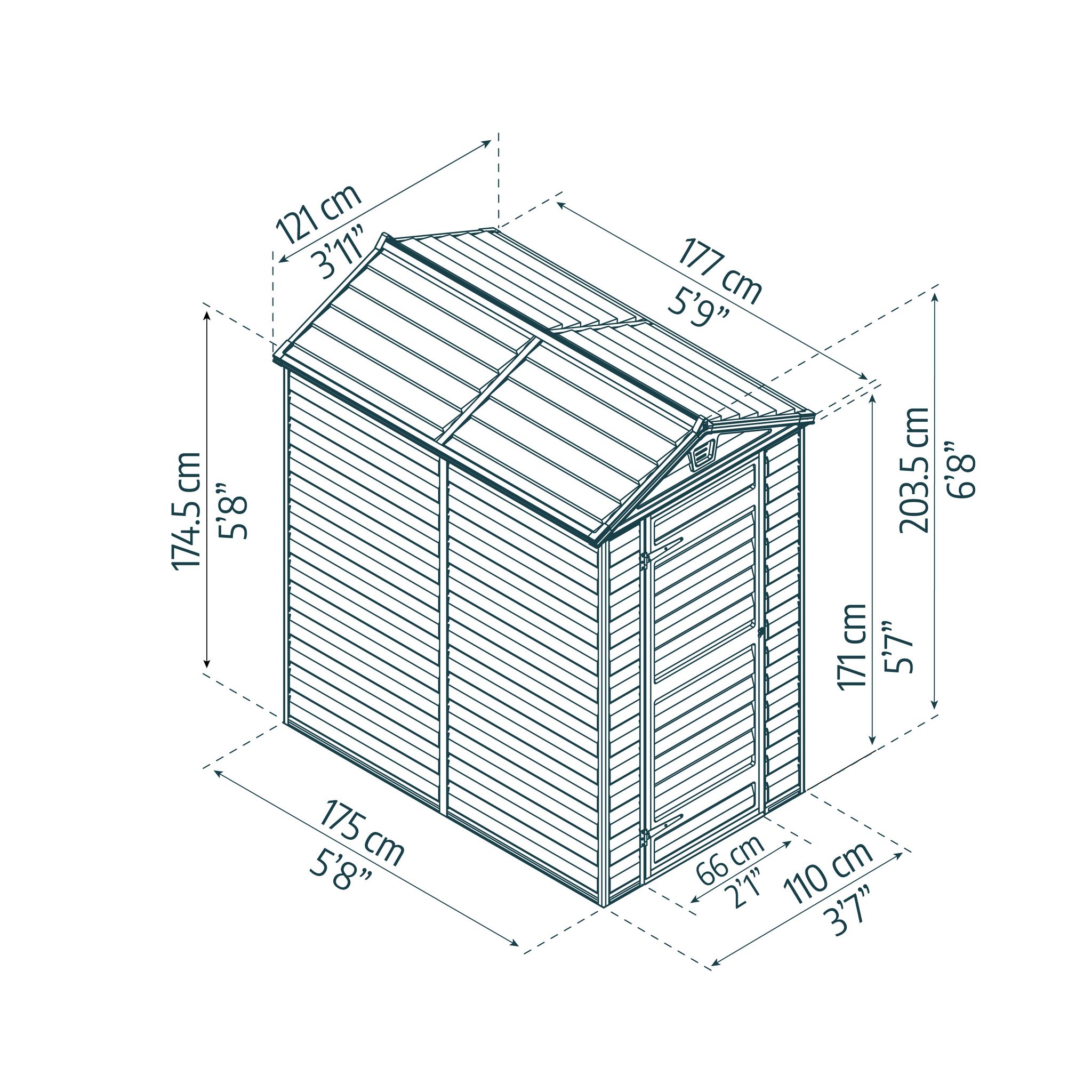 Voir la diapositive 6 : CANOPIA BY PALRAM Abri de jardin polycarbonate - Avec plancher - 1,9m² - SKYLIGHT