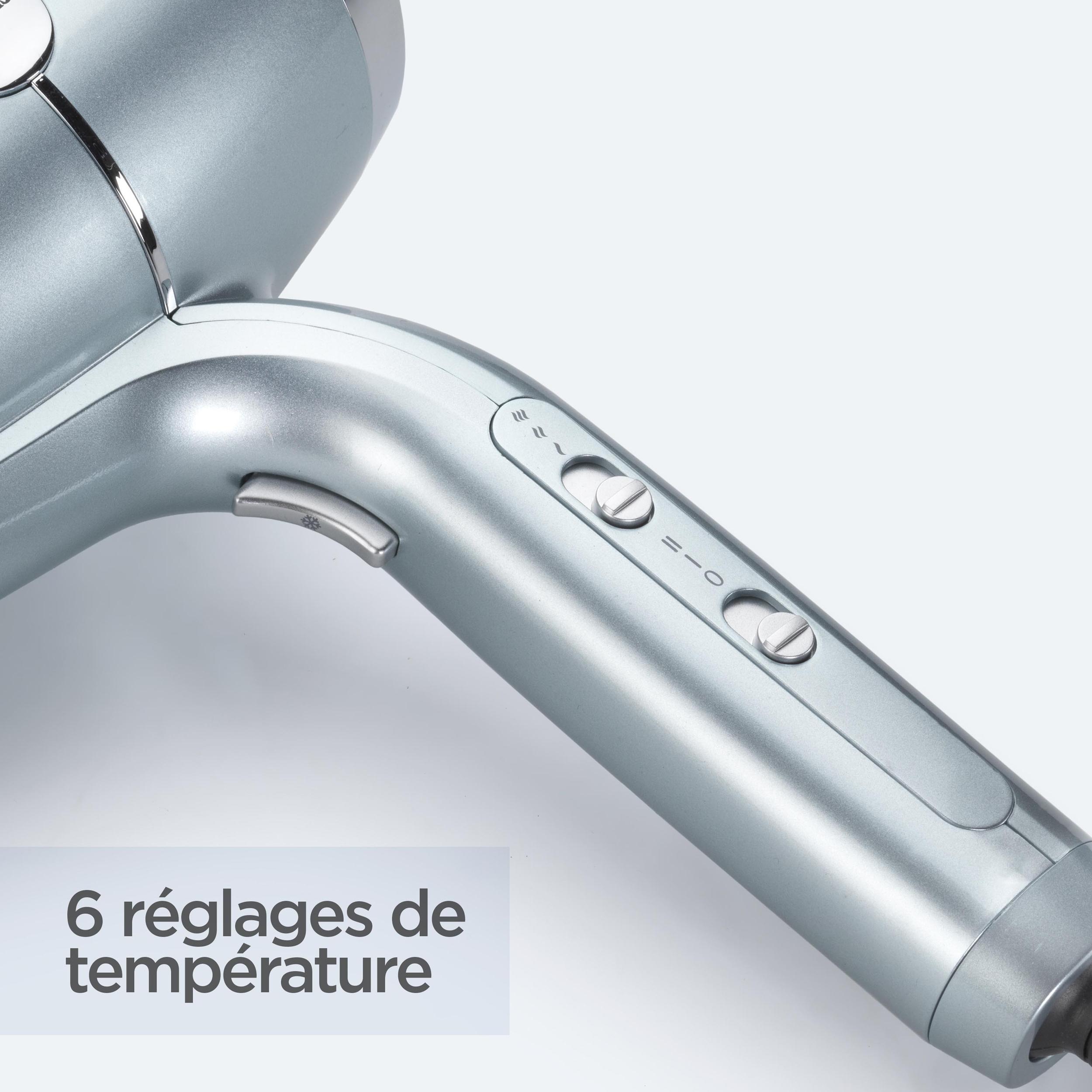Voir la diapositive 7 : BABYLISS Sèche cheveux avec diffuseur fonction ionique Hydro-fusion D773DE - Gris