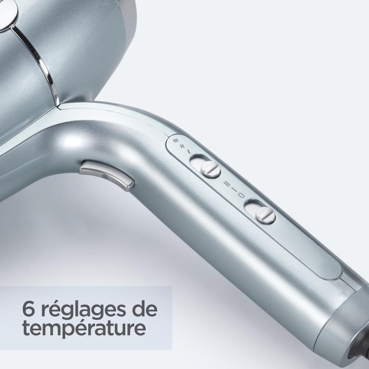 BABYLISS Sèche cheveux avec diffuseur fonction ionique Hydro-fusion D773DE - Gris
