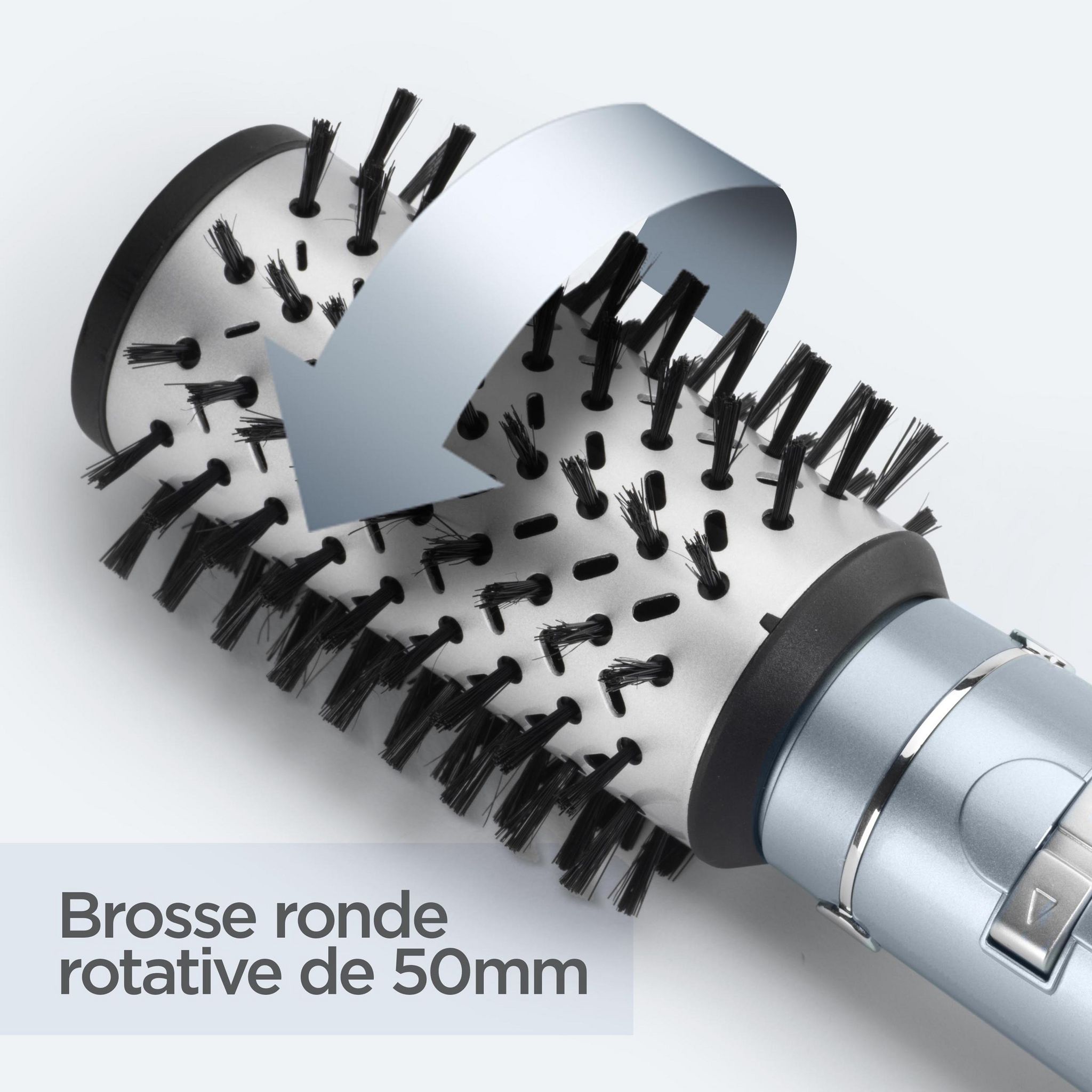 Voir la diapositive 3 : BABYLISS Brosse soufflante Hydro-fusion AS773E - Gris