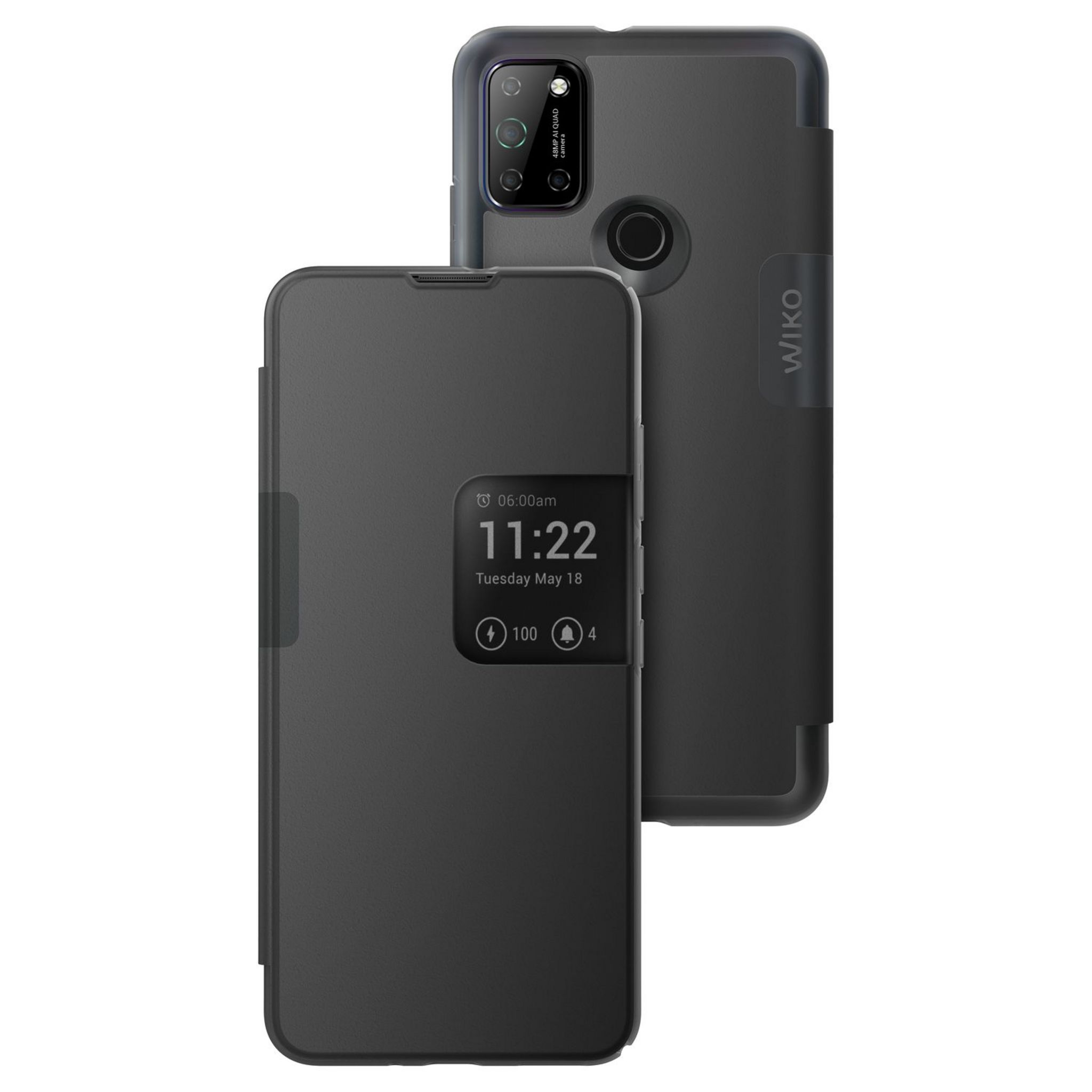 Coque Portefeuille Livre Cuir Etui Clapet BY4 pour Wiko View5 Marron