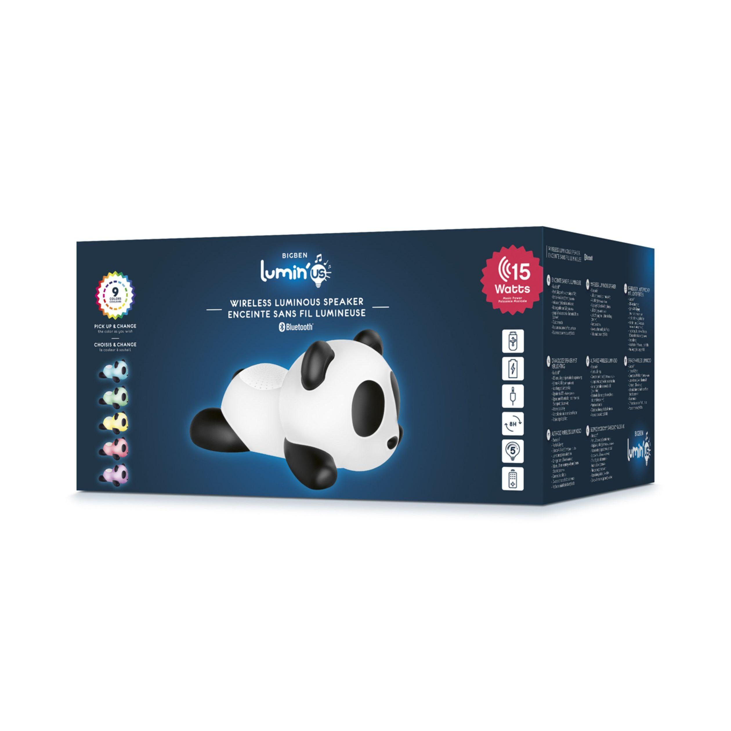 Voir la diapositive 12 : BIGBEN Enceinte portable Bluetooth lumineuse - Noir / blanc - Luminus Panda 2