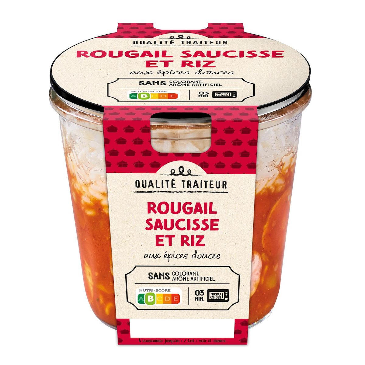 QUALITE TRAITEUR Rougail saucisse et riz aux épices douces 280g