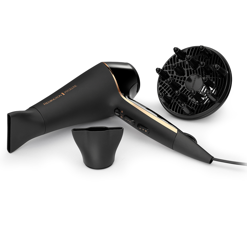 Voir la diapositive 2 : REMINGTON Sèche cheveux professionnel ionique avec diffuseur AC9140B - Noir