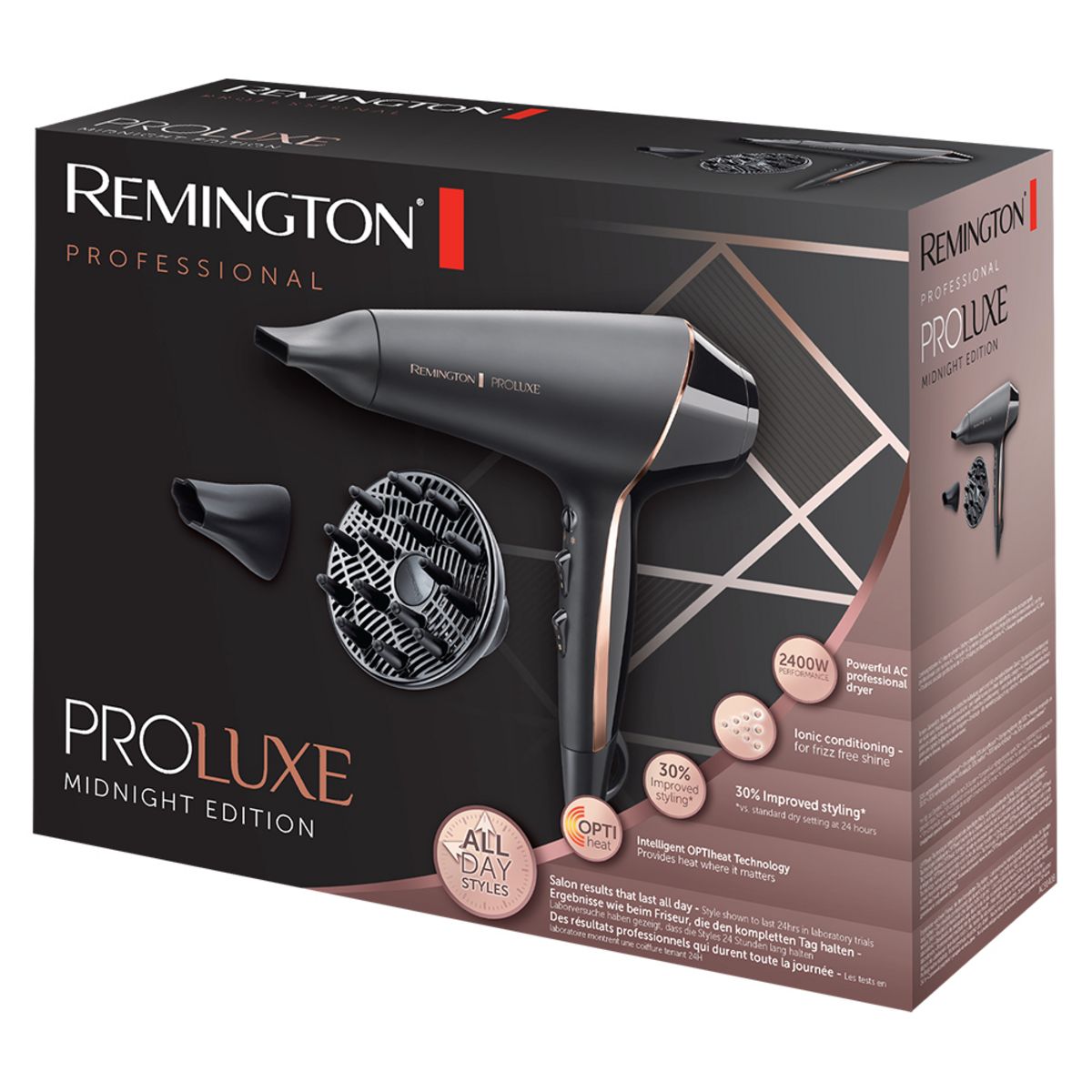 REMINGTON Sèche cheveux professionnel ionique avec diffuseur AC9140B - Noir