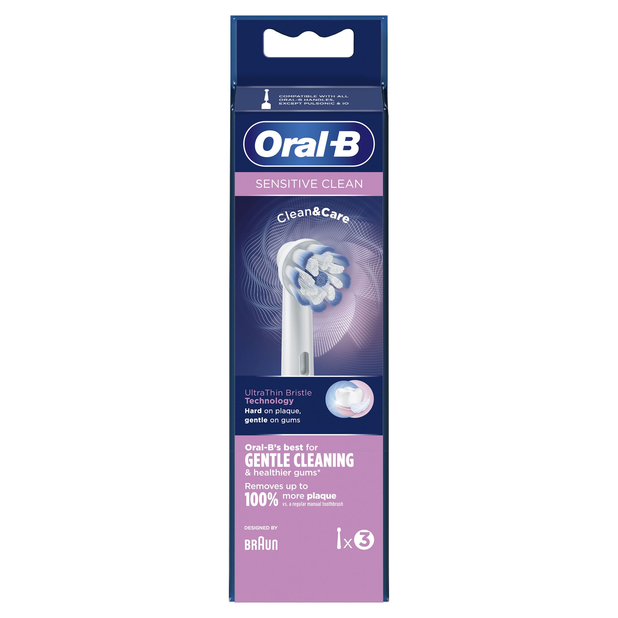Voir la diapositive 3 : ORAL-B Lot de 3 brossettes Sensitive Clean - Blanc