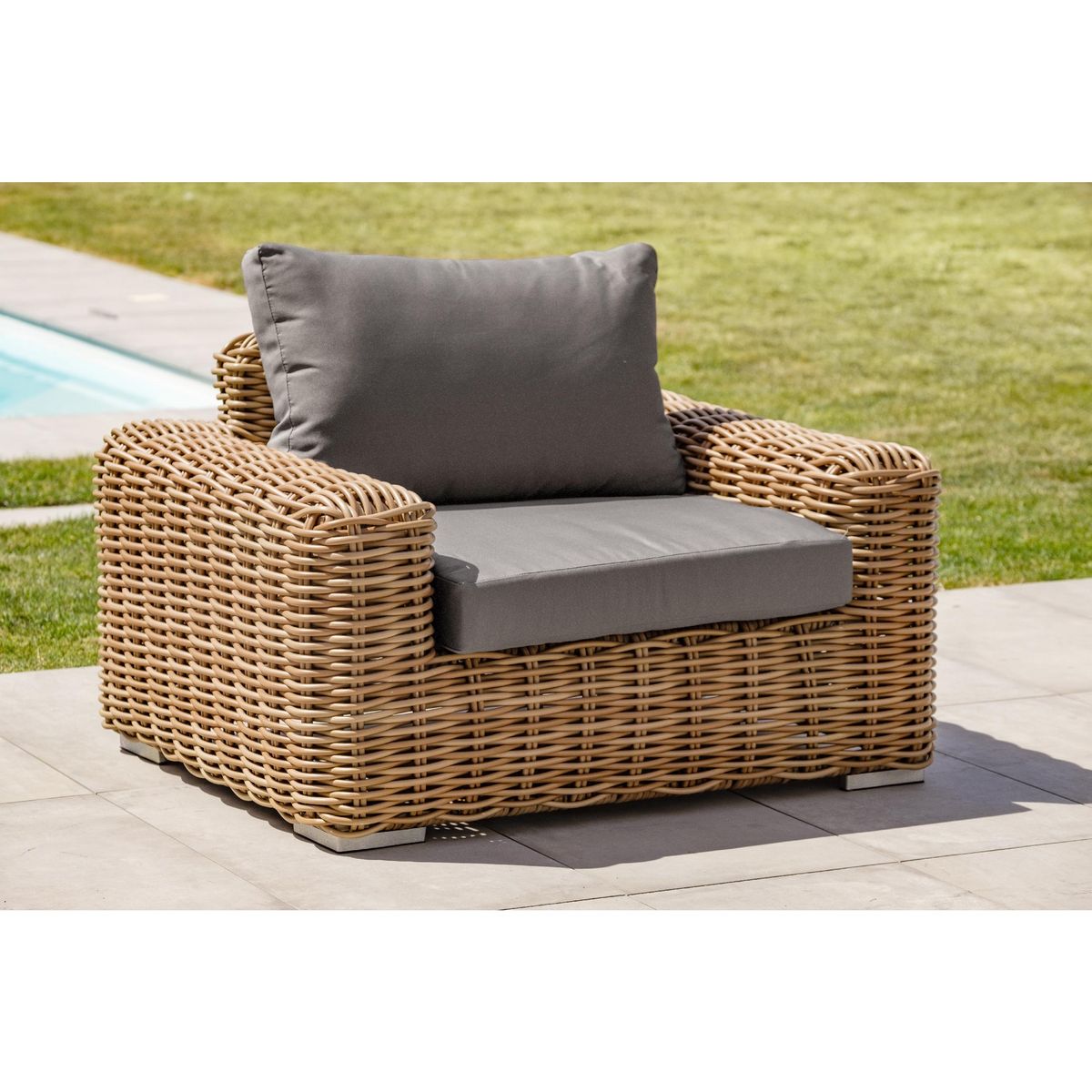 Salon bas de jardin - 6 places - Résine tressée - Marron - BORABORA