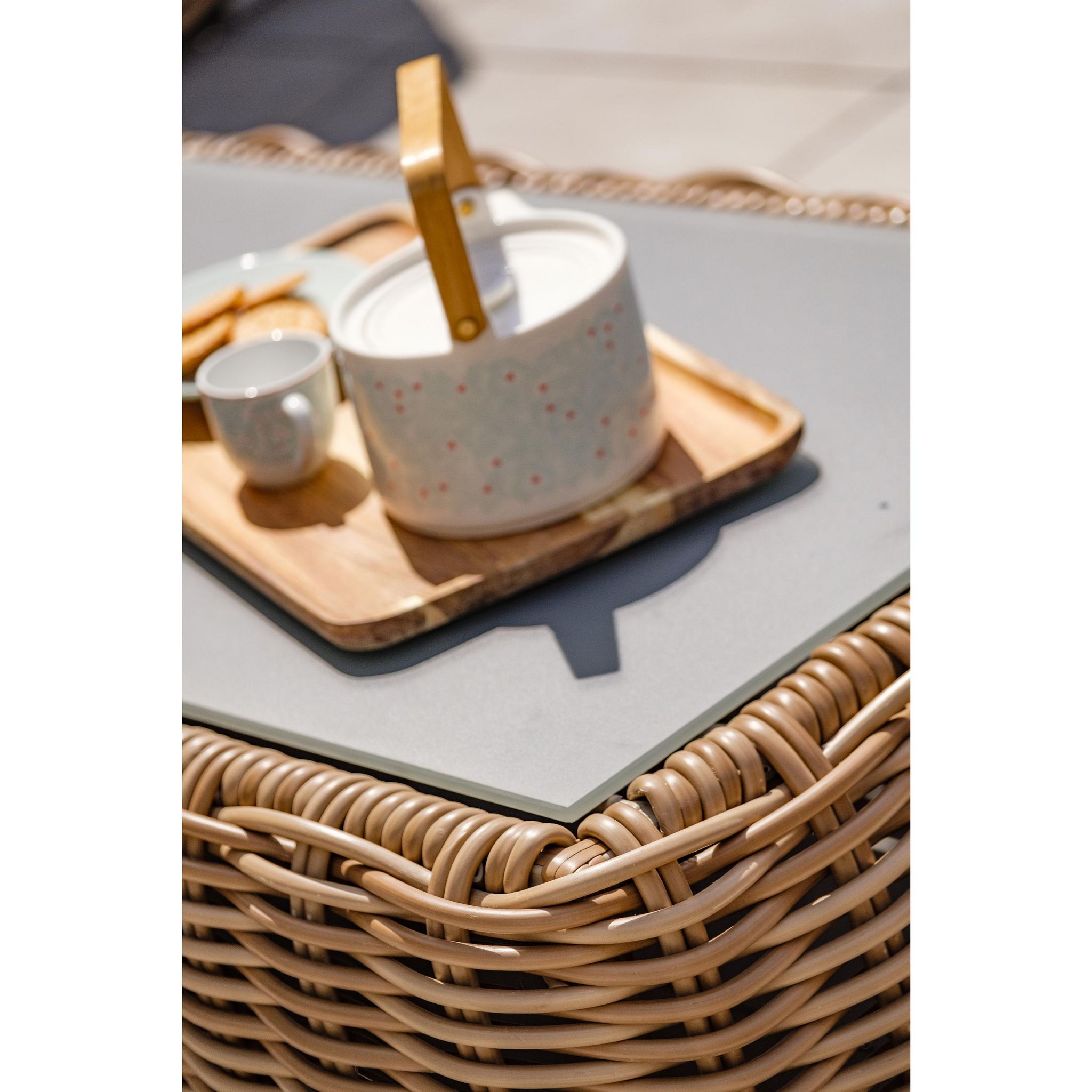 Voir la diapositive 7 : Salon bas de jardin - 6 places - Résine tressée - Marron - BORABORA