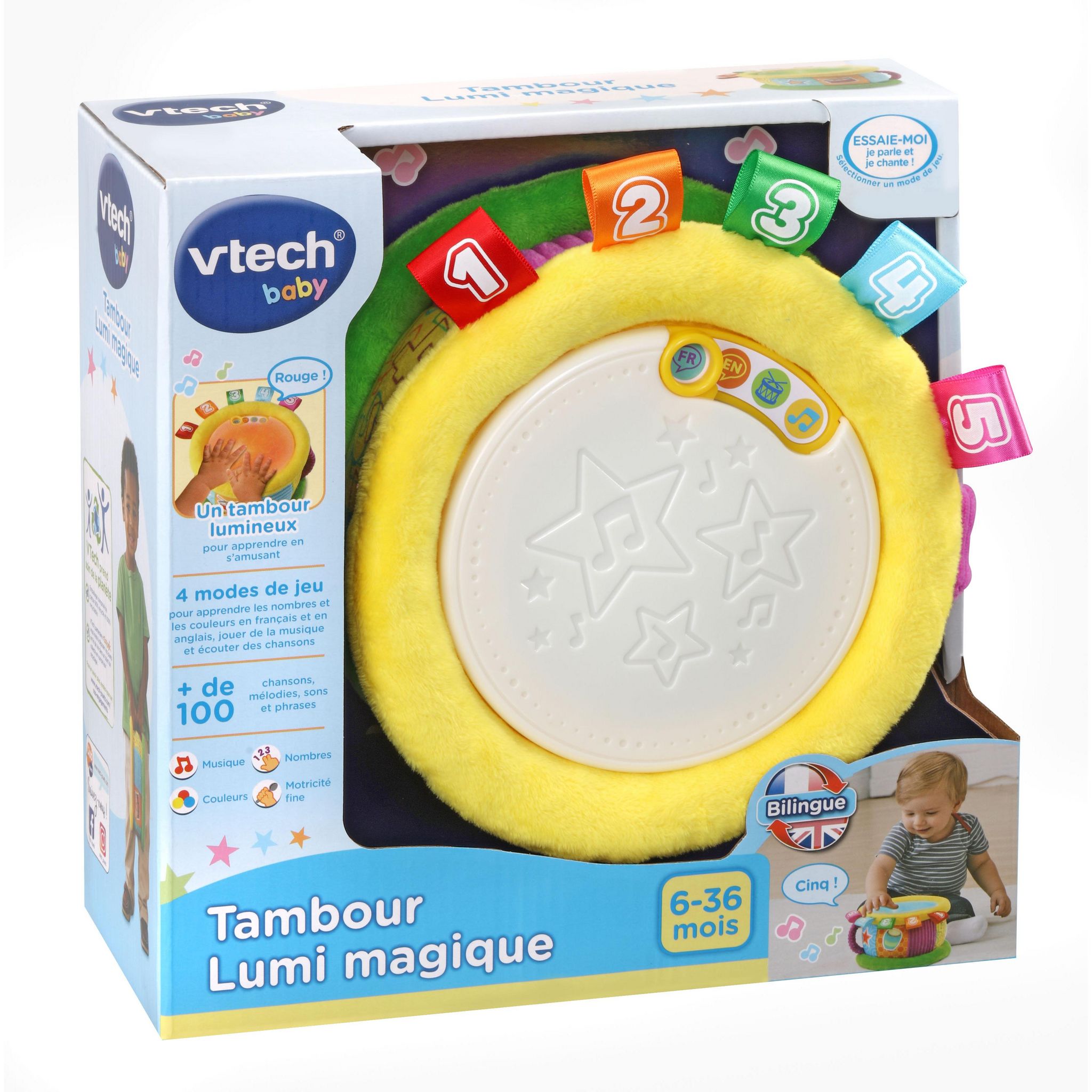 Voir la diapositive 2 : VTECH Tambour Lumi Magique