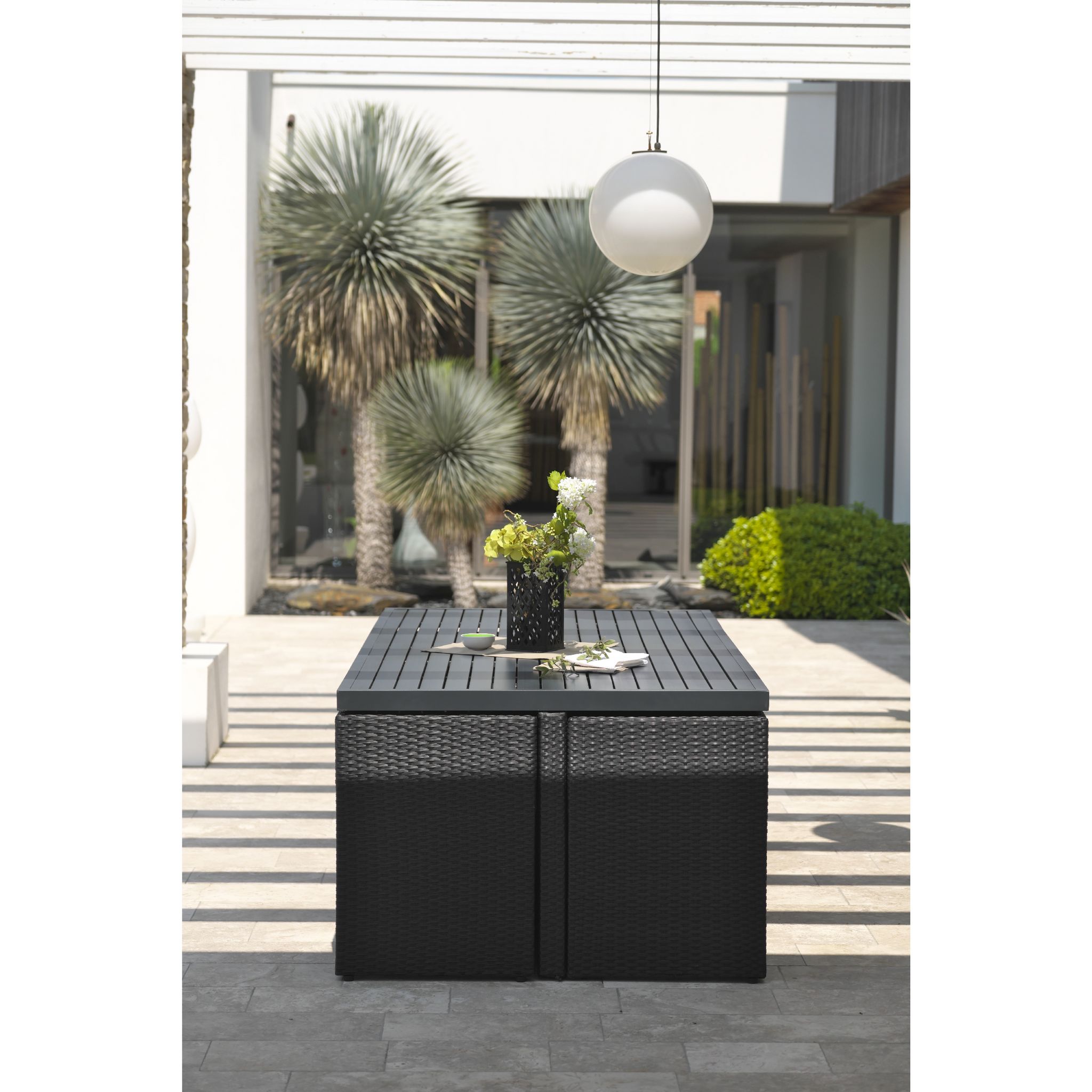 Voir la diapositive 9 : DCB GARDEN Salon de jardin encastrable - 8 places - Aluminium - Noir - GARDEN