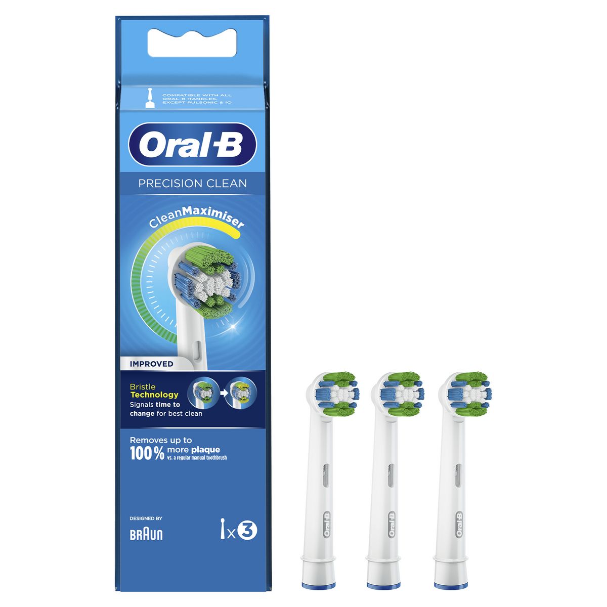 ORAL-B Lot de 3 brossettes Precison Clean - Blanc