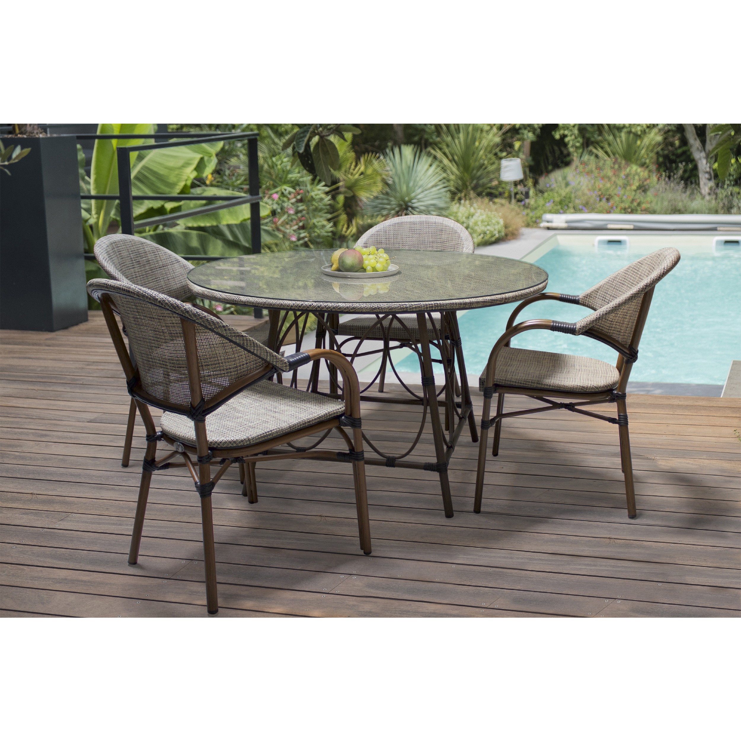 Voir la diapositive 6 : DCB GARDEN Fauteuil de jardin empilable - Aluminium - USHAIA
