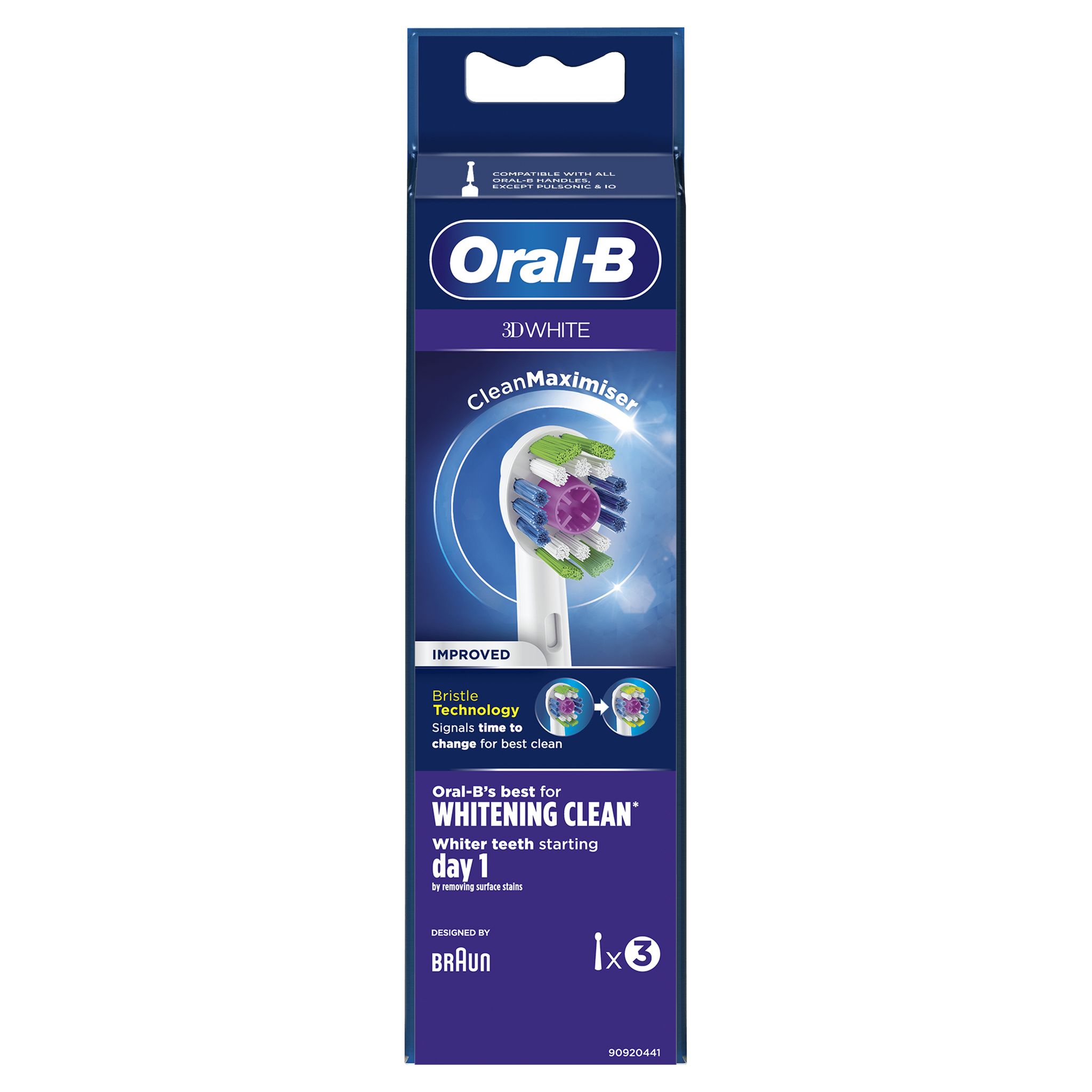 Voir la diapositive 2 : ORAL-B Lot de 3 brossettes 3D White - Blanc
