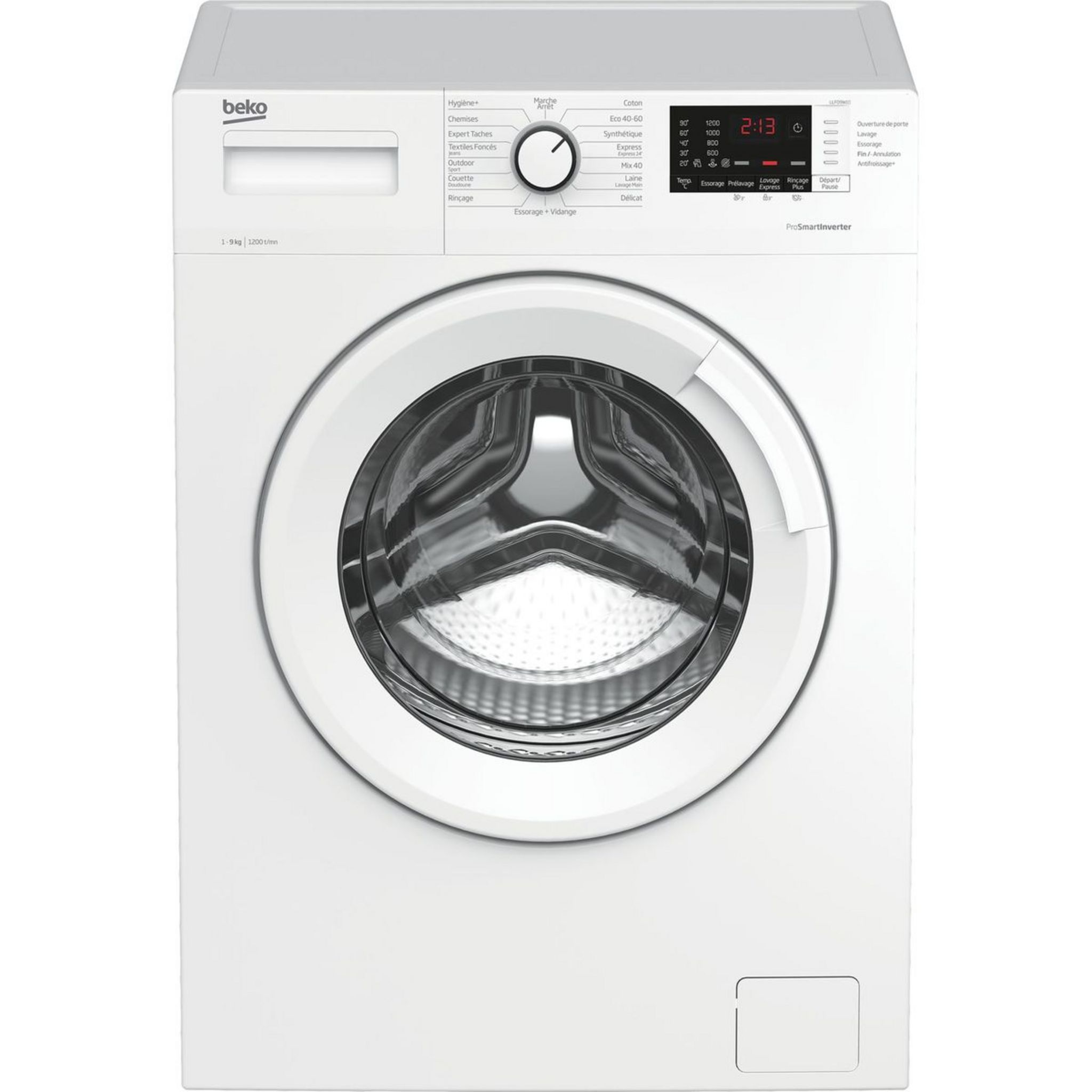 Voir la diapositive 1 : BEKO Lave linge hublot LLF09W10, 9 kg, 1200 T/min
