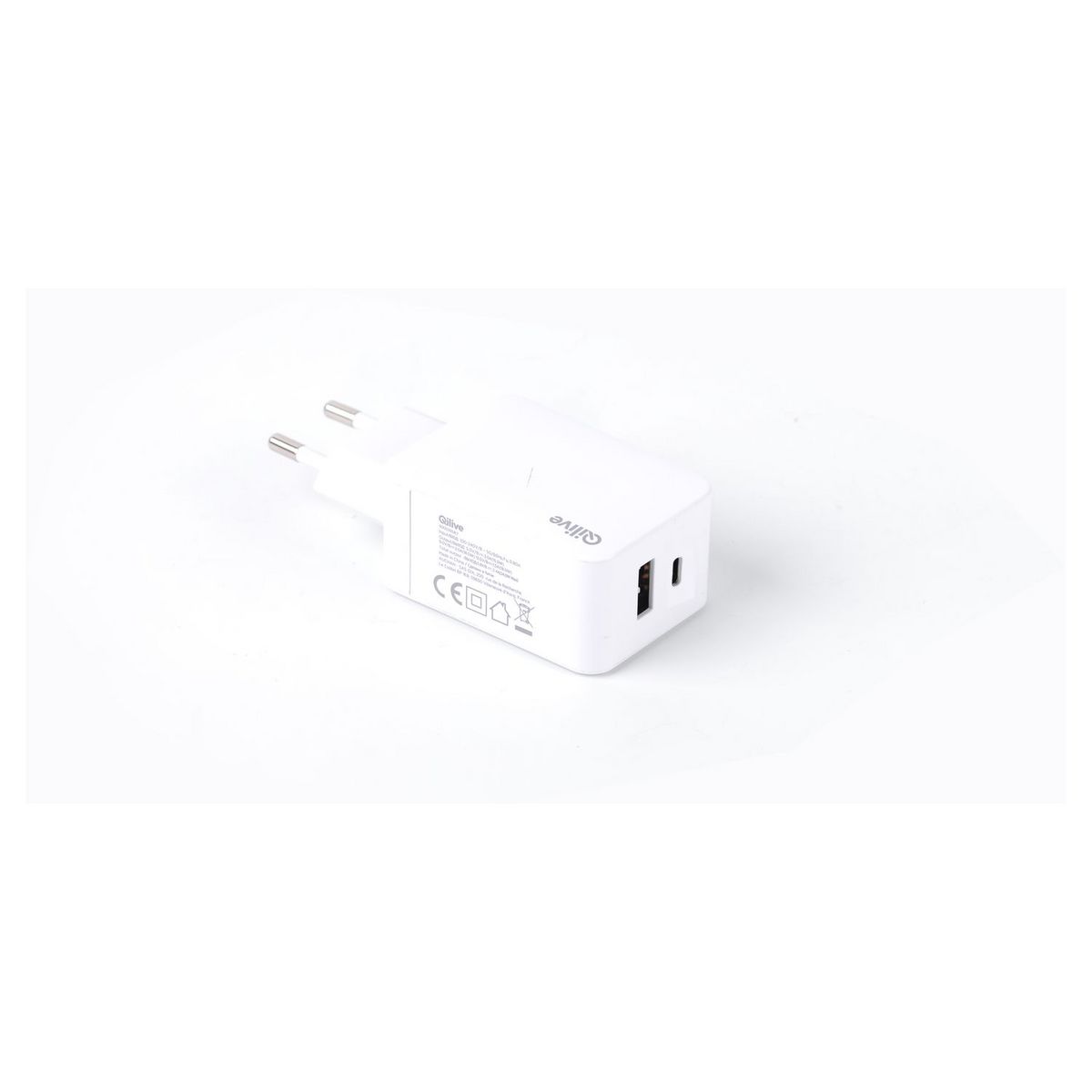 QILIVE Adaptateur Chargeur USB / USB-C - Blanc