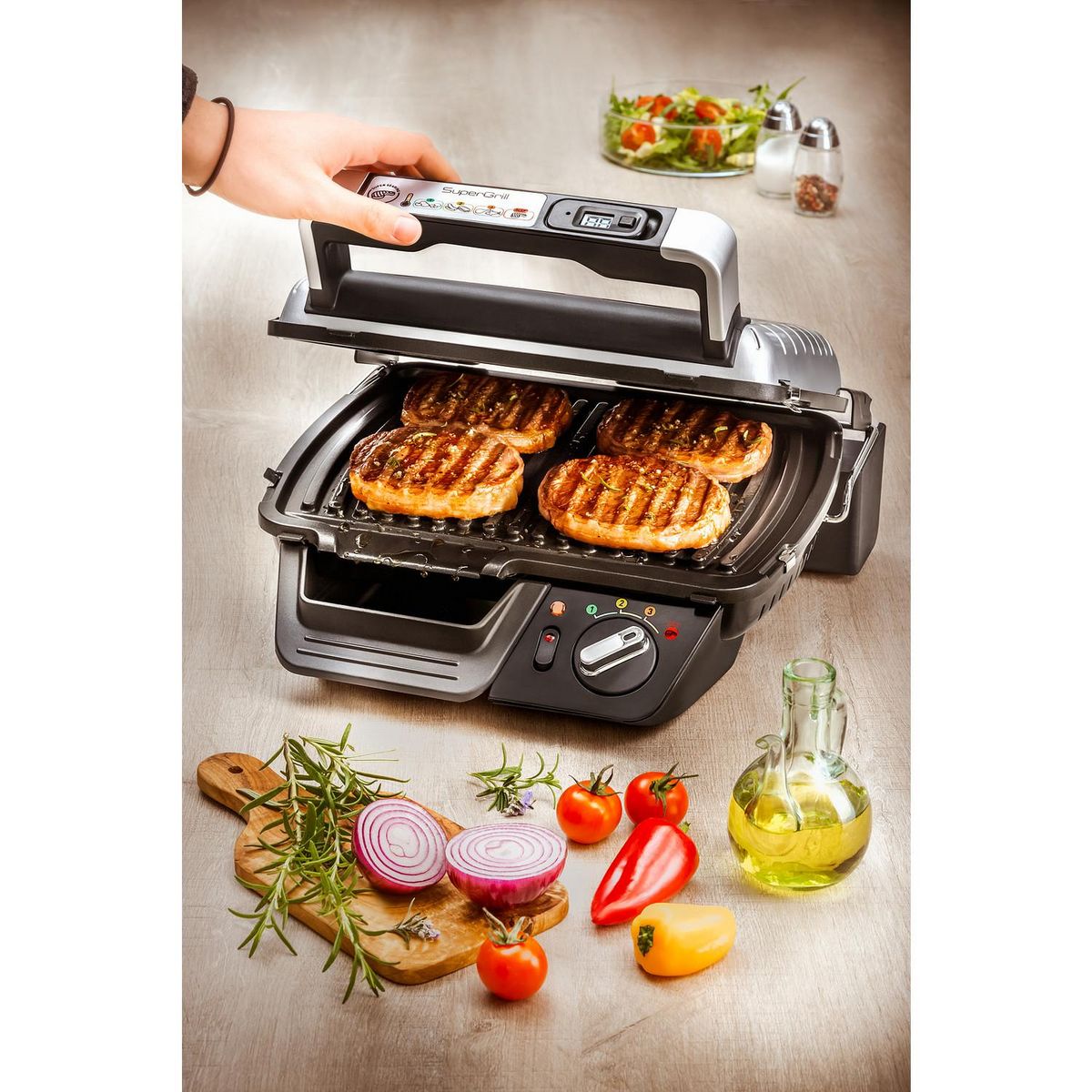 TEFAL Grill viande GC451B12 - Noir