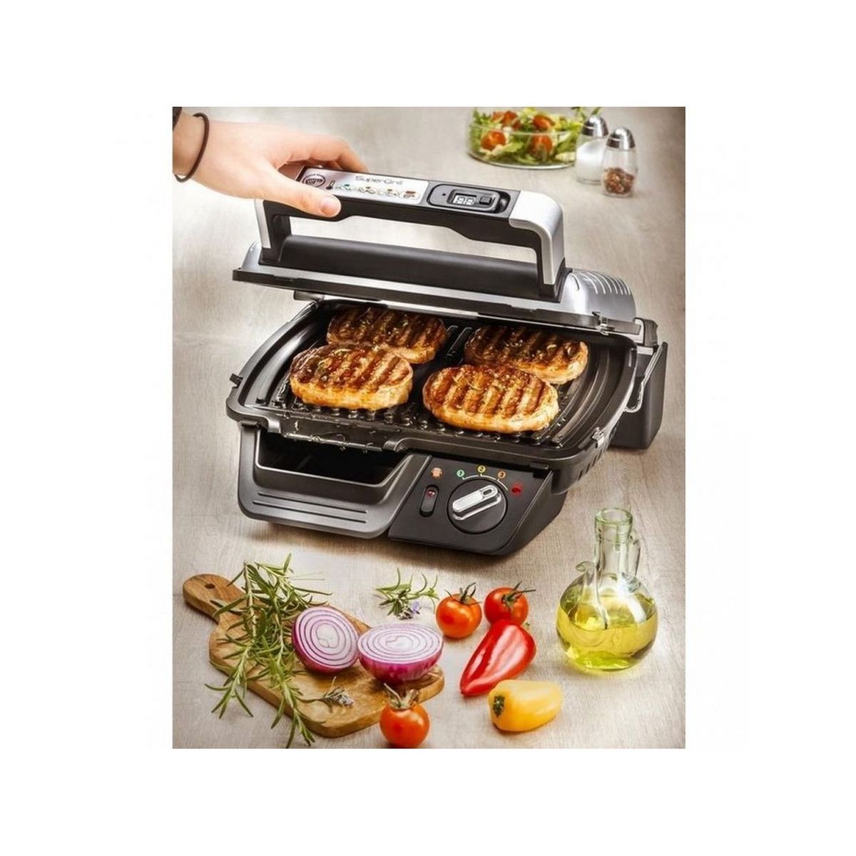 TEFAL Grill viande GC451B12 - Noir