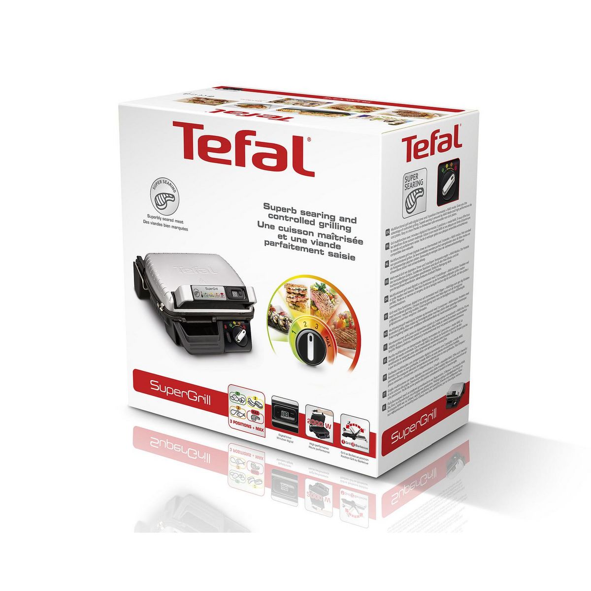 TEFAL Grill viande GC451B12 - Noir