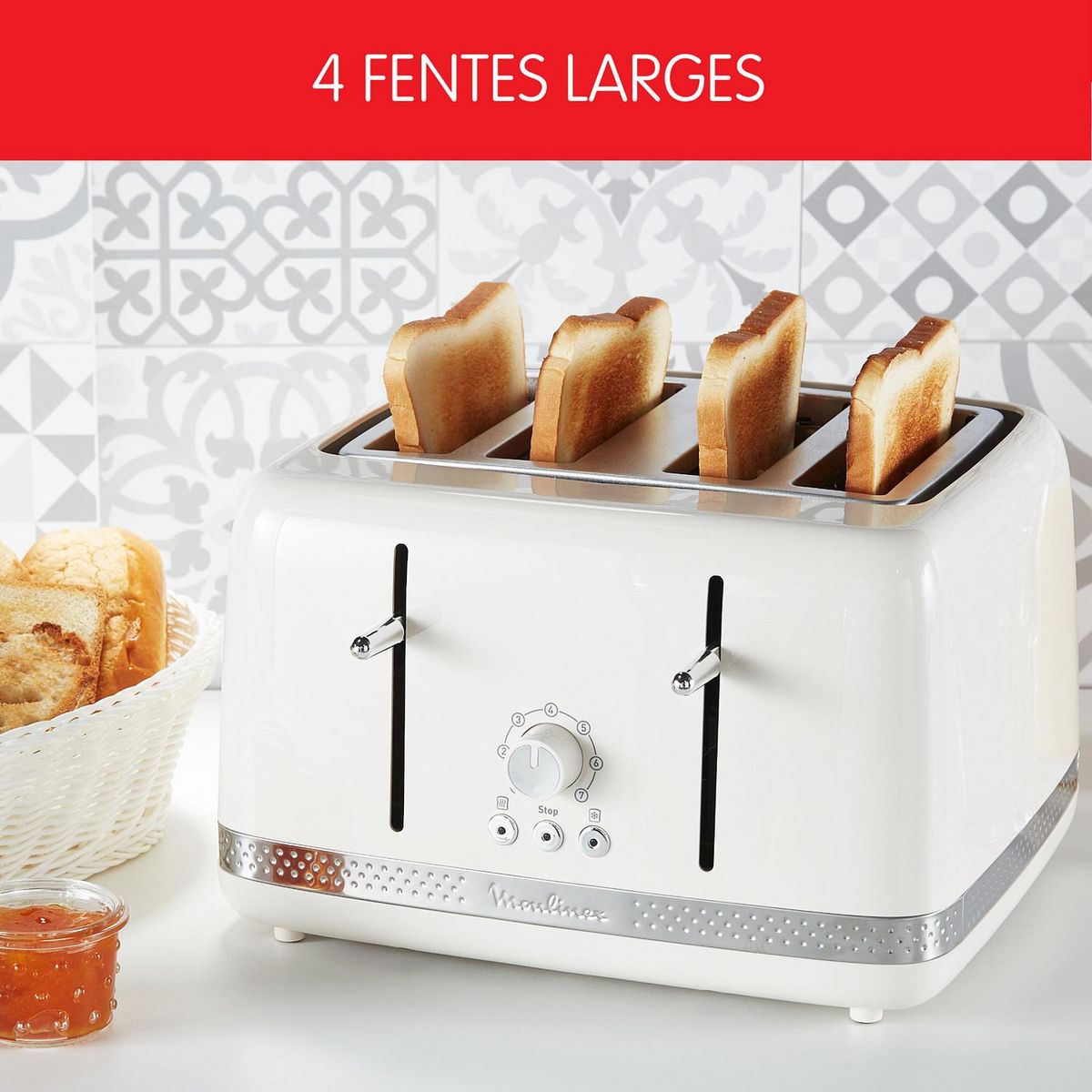 MOULINEX Grille-pain Soleil LT305A10 - Ivoire