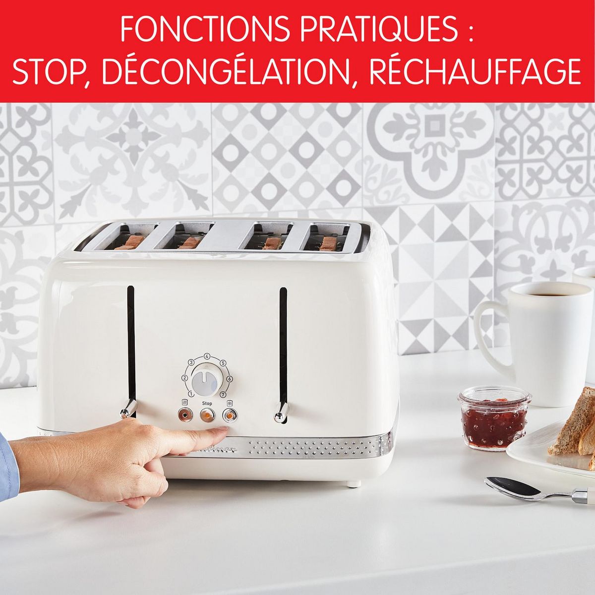 MOULINEX Grille-pain Soleil LT305A10 - Ivoire