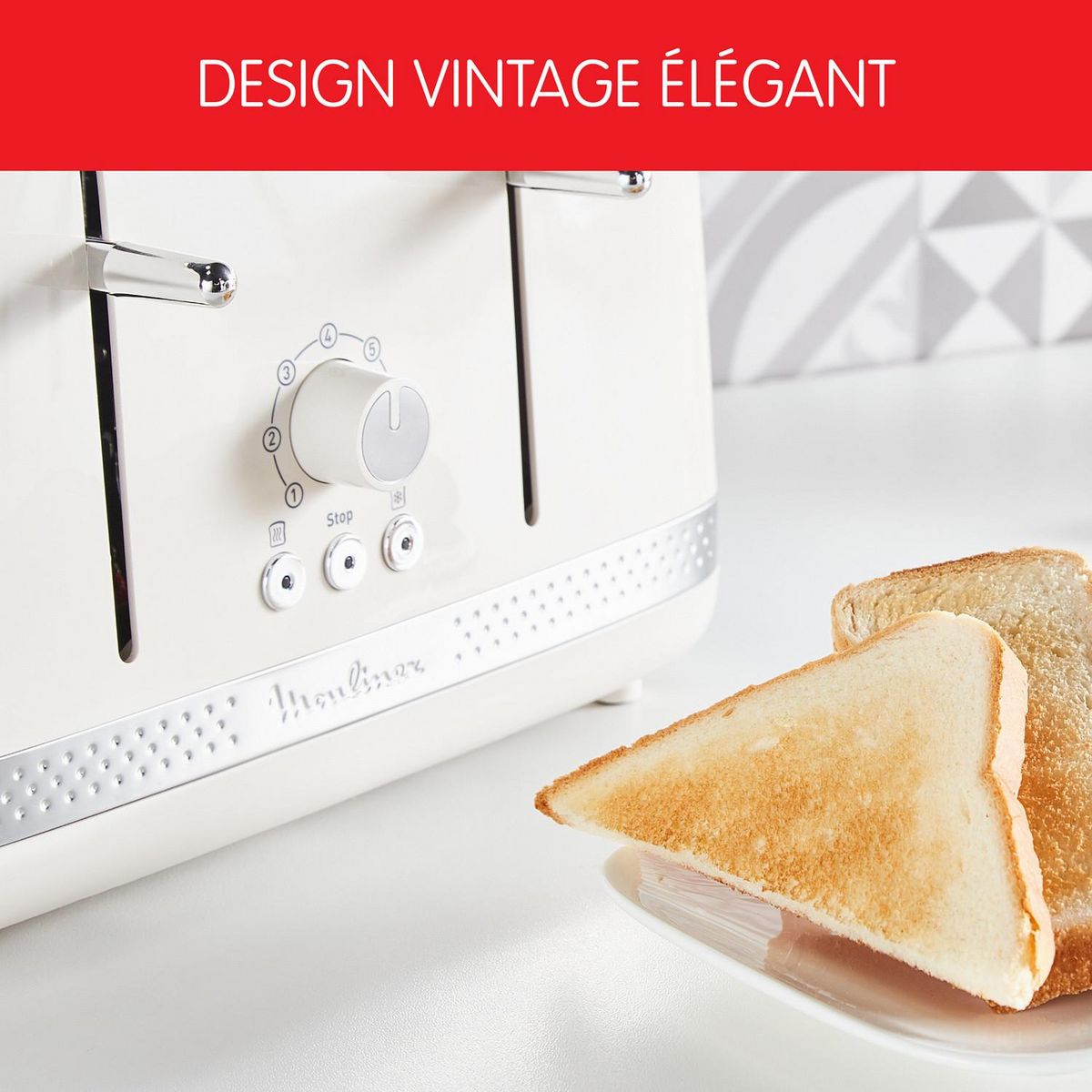 MOULINEX Grille-pain Soleil LT305A10 - Ivoire