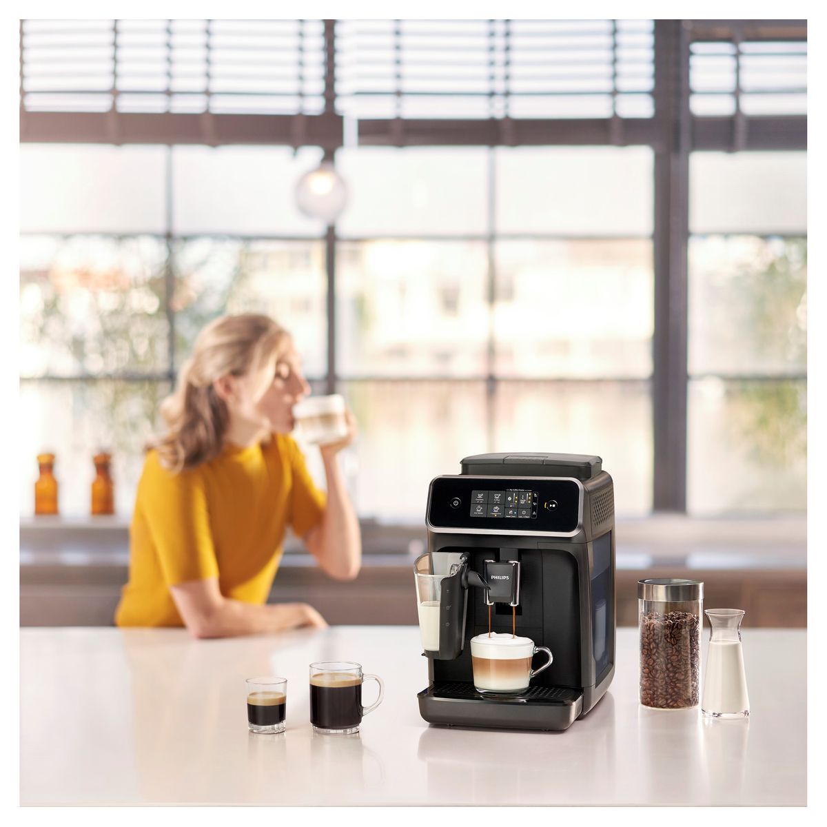 Voir la diapositive 4 : PHILIPS Machine à café avec broyeur série 2200 LatteGo EP2230/10 - Noir